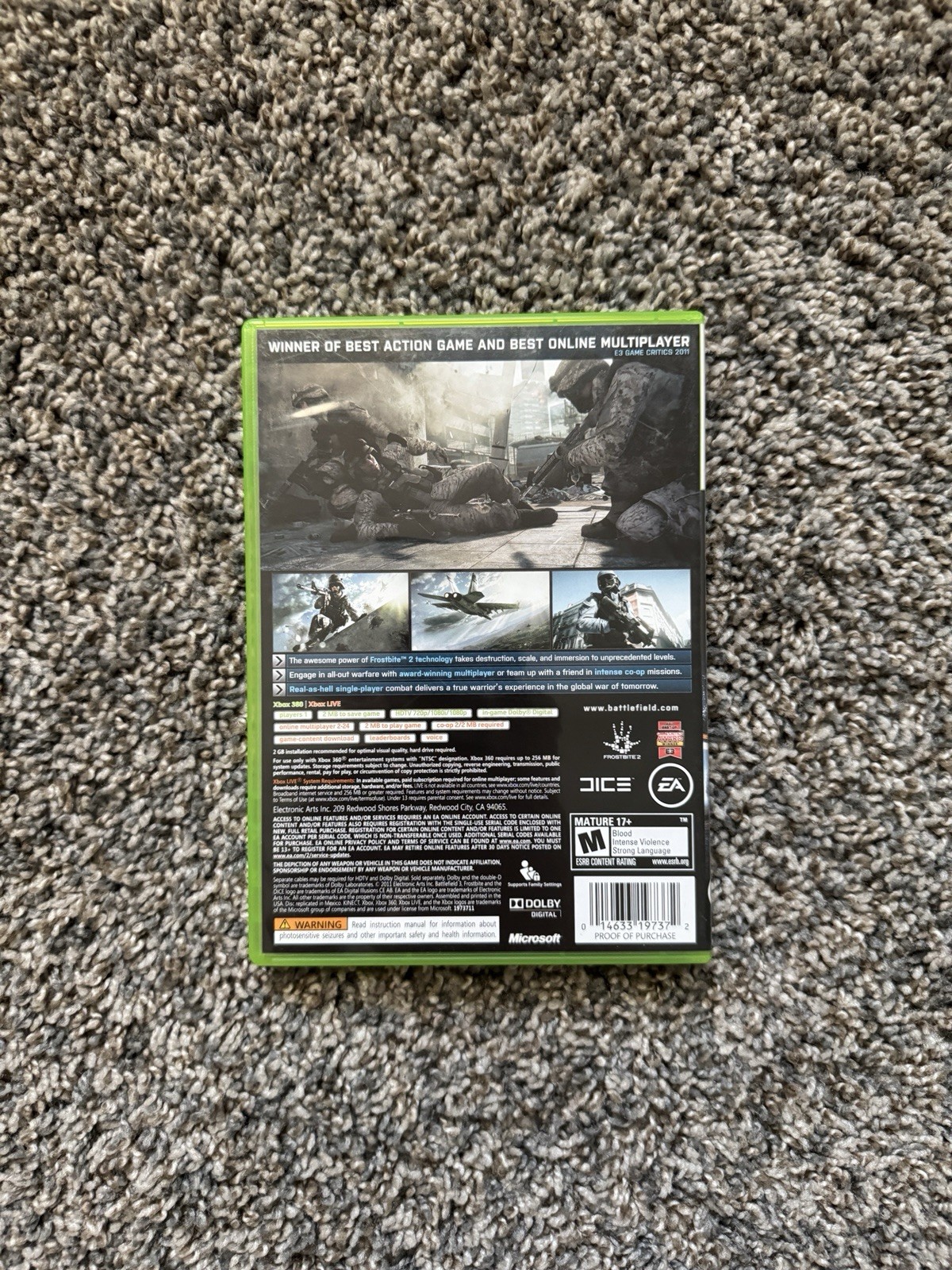 Battlefield 3 BF3 Xbox 360 CIB 2 Disc Inserts Tested Xbox One Series X EA DICE
