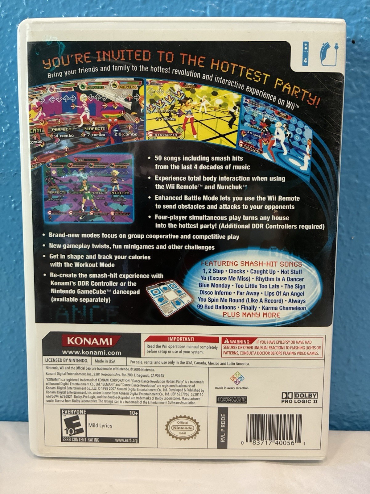 Dance Dance Revolution Hottest Party 1&2 Nintendo Wii Bundle w/ Dance Pad Mat