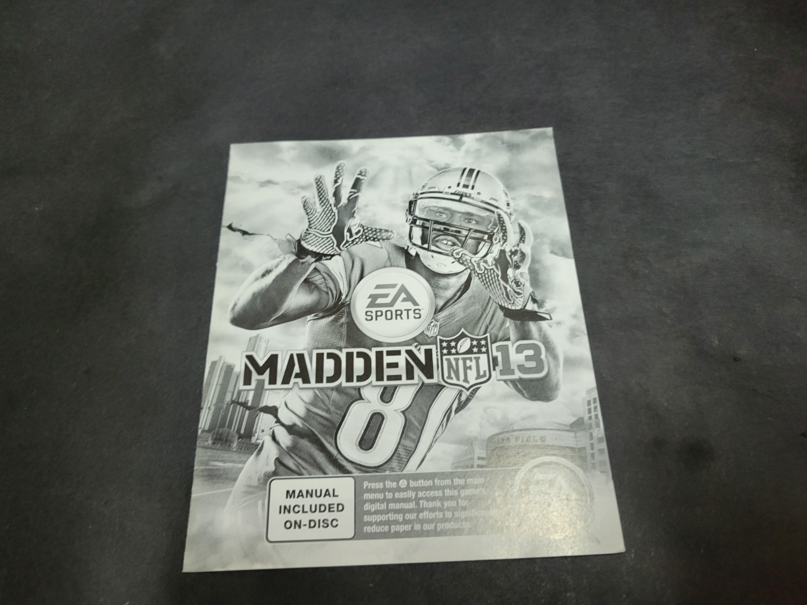 Madden 13 NFL Football 2013 Playstation 3 PS3 Instruction Manual Only