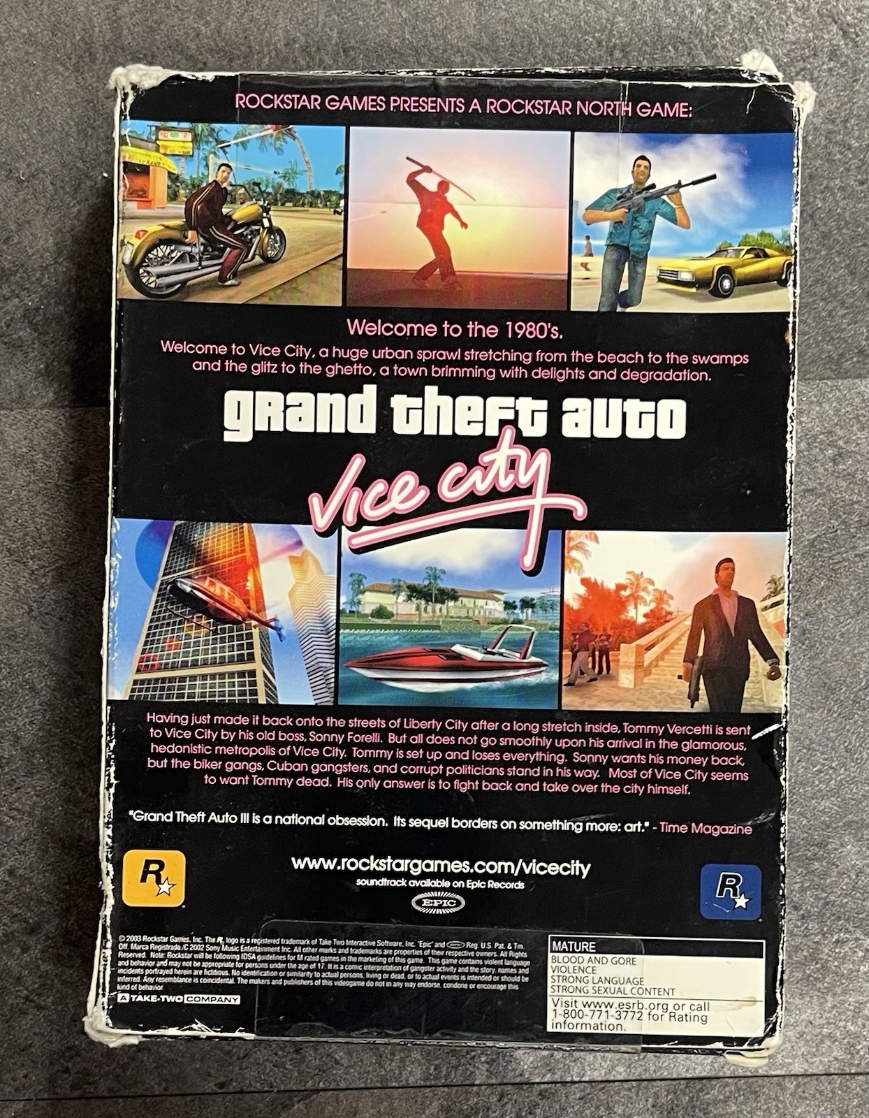 Grand Theft Auto Vice City PC Box With Map Manual GTA No Game Disc Included