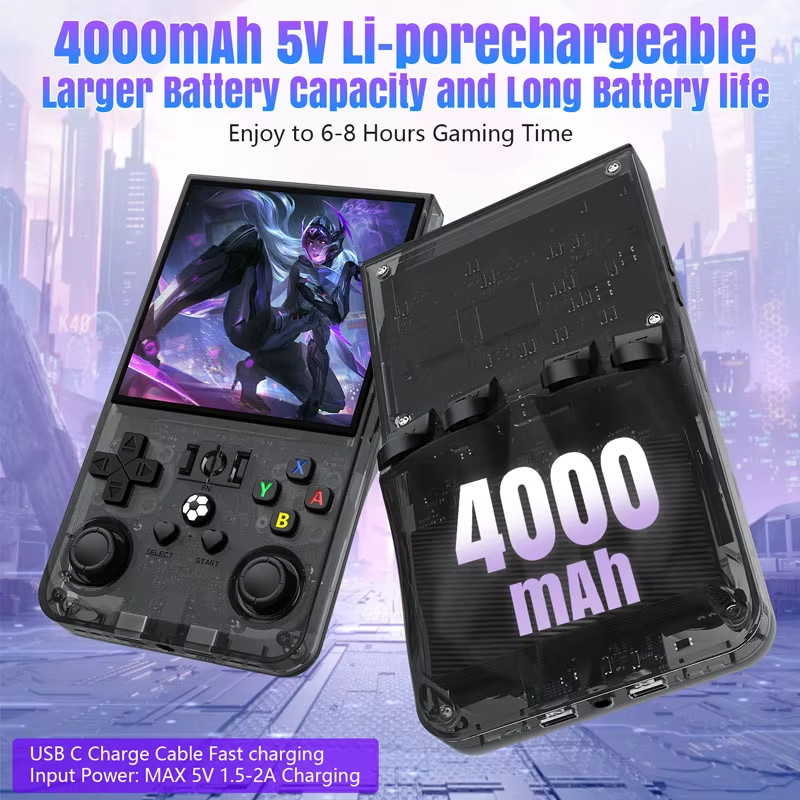 R36MAX Retro Handheld Game Console with 128GB Games and 4.0″ IPS Screen