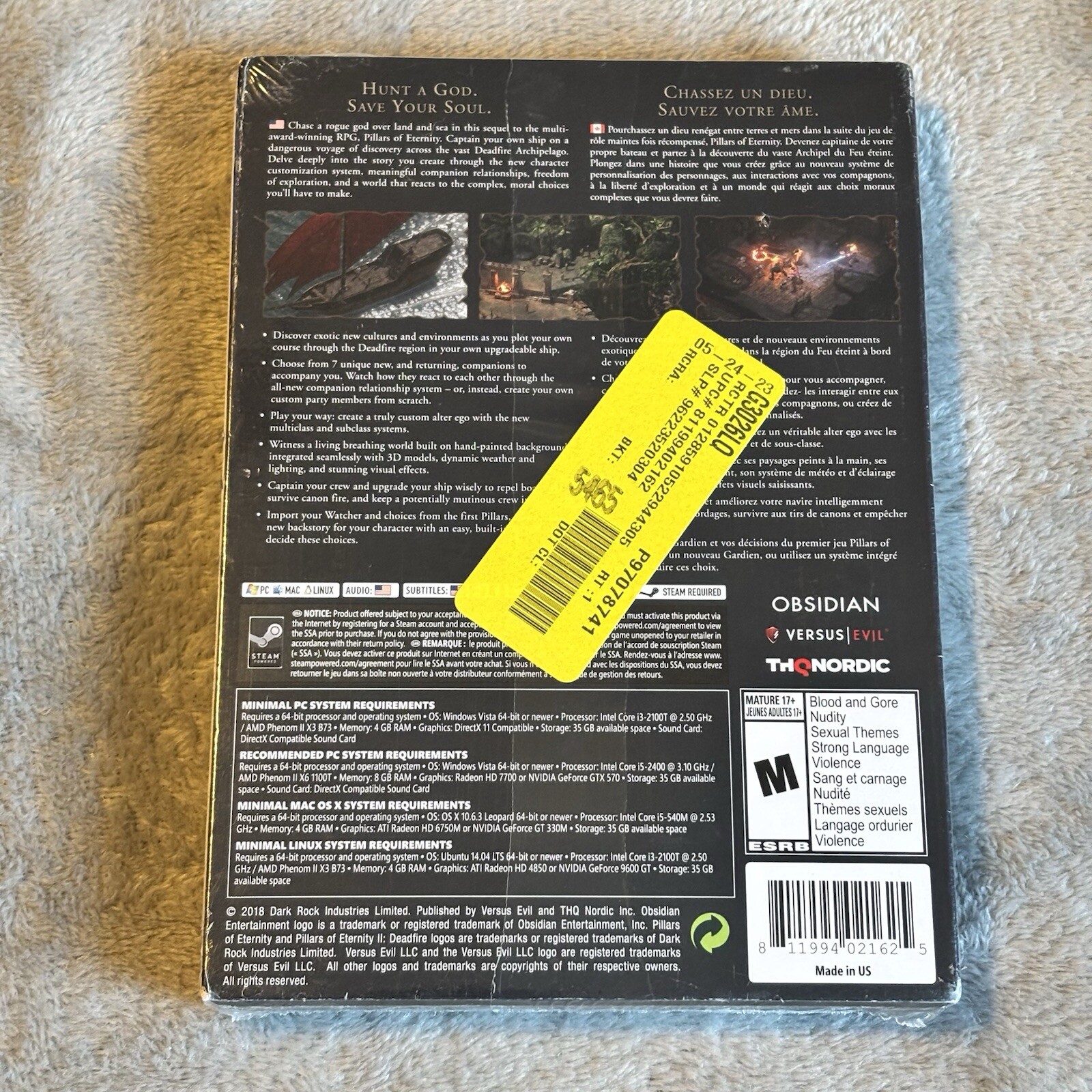 Pillars of Eternity II Deadfire PC new sealed retail