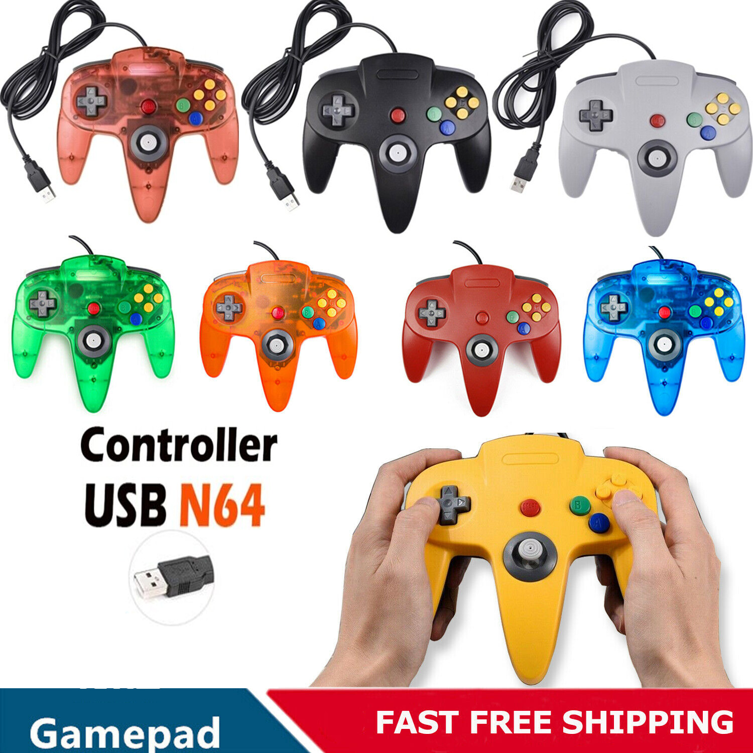 Gamepad For Nintendo 64 N64 USB Controller Joystick For PC MAC Raspberry Pi