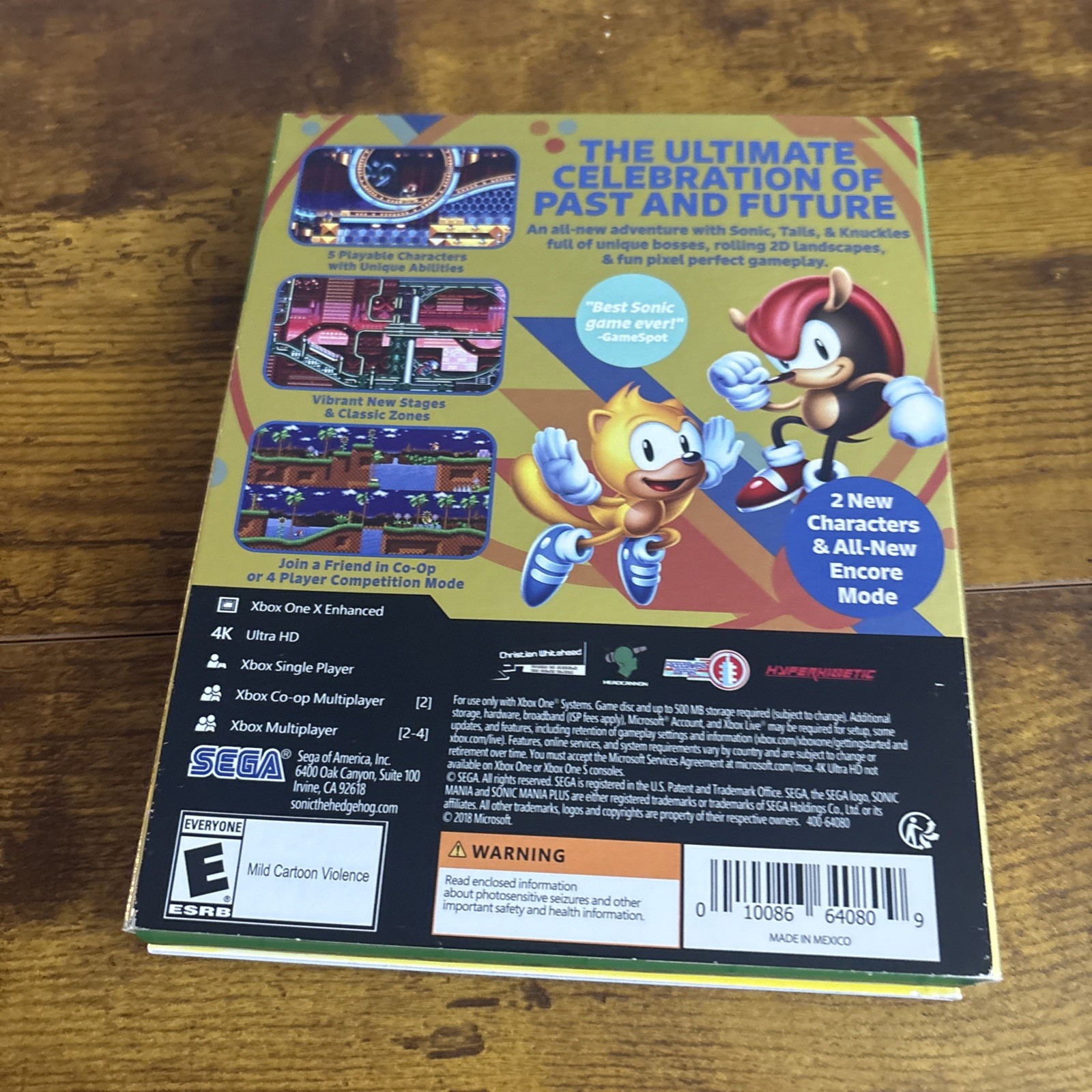 Sonic Mania Plus (Microsoft Xbox One, 2018) With Art Book
