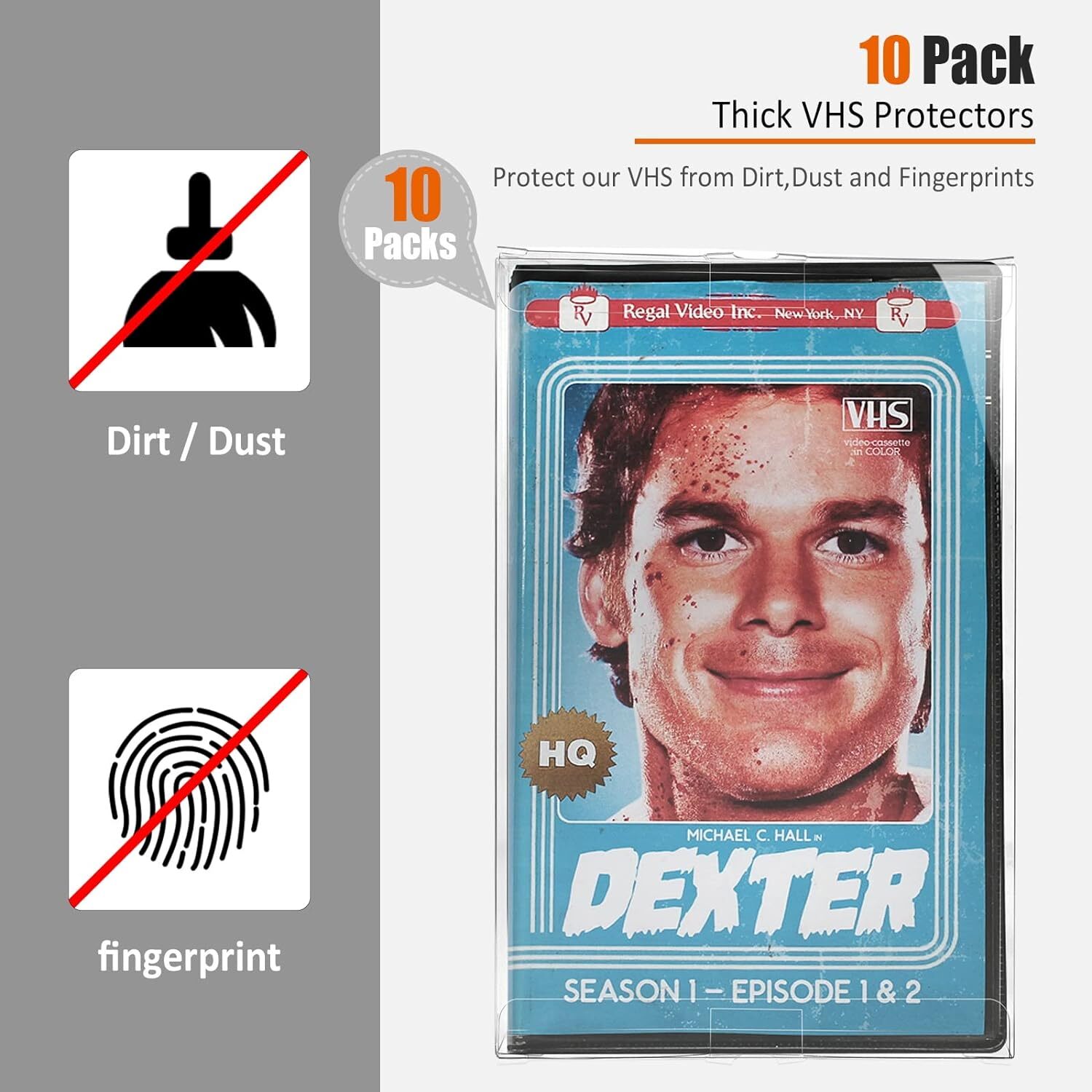 Premium VHS Cover Protectors for VHS Cassette Game Tapes Display Storage Case