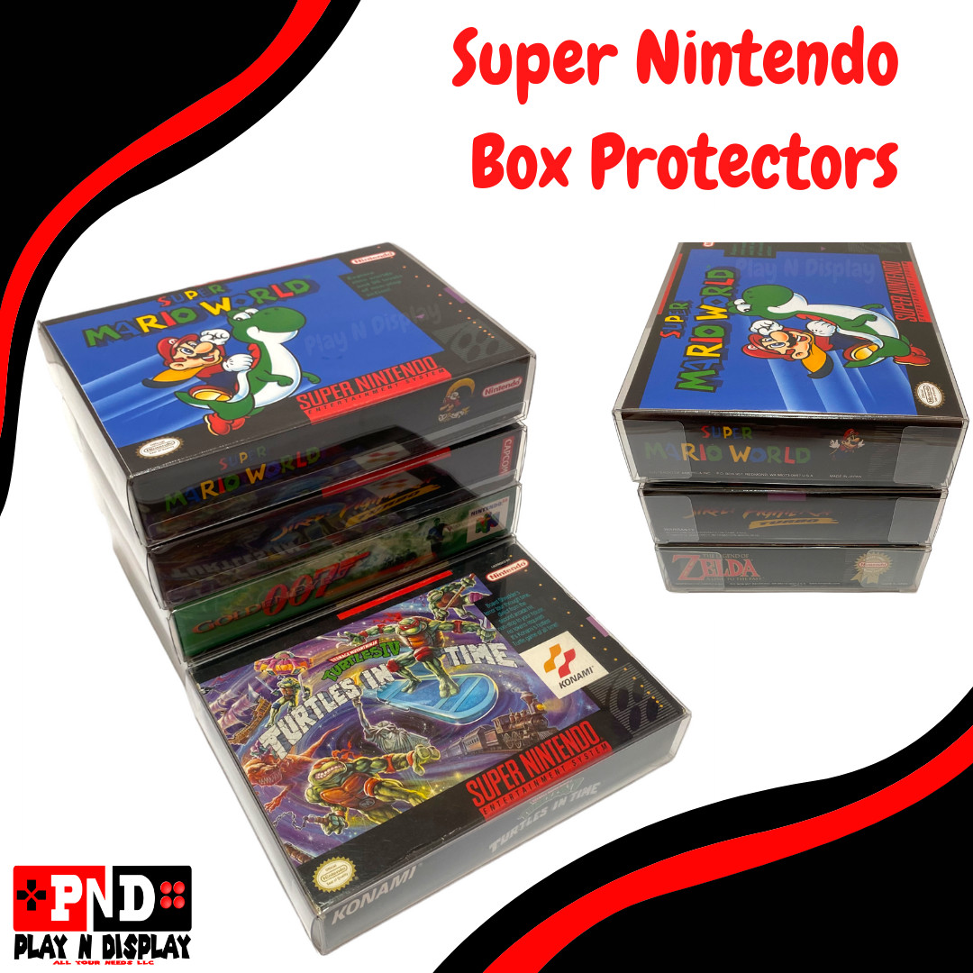 1 SNES N64 Super Nintendo 64 Box Protectors Clear Case Plastic Sleeve PET Thick