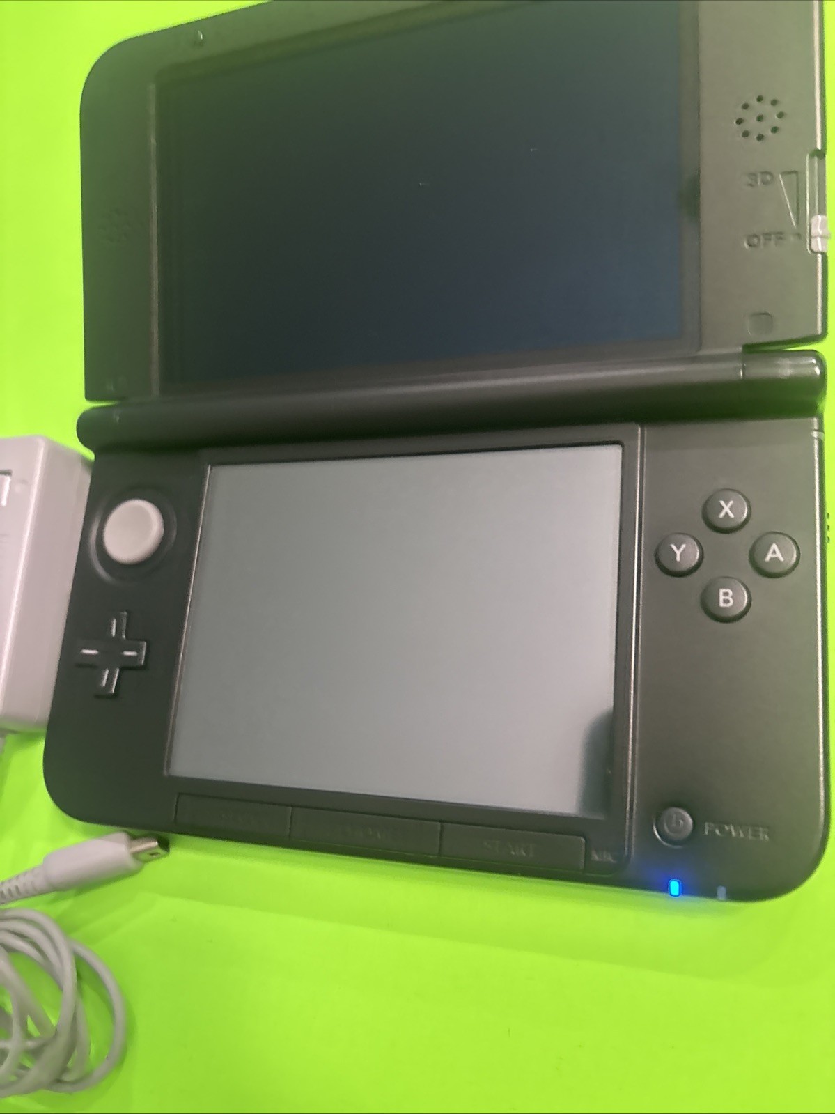 Official Nintendo 3DS XL Blue Tested Working Crack in D-Pad OEM Charger