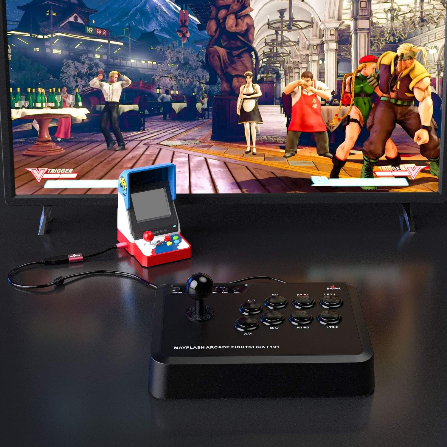 MAYFLASH ARCADE STICK F101 for Nintendo Switch, PC, PS3, Android, Neogeo mini