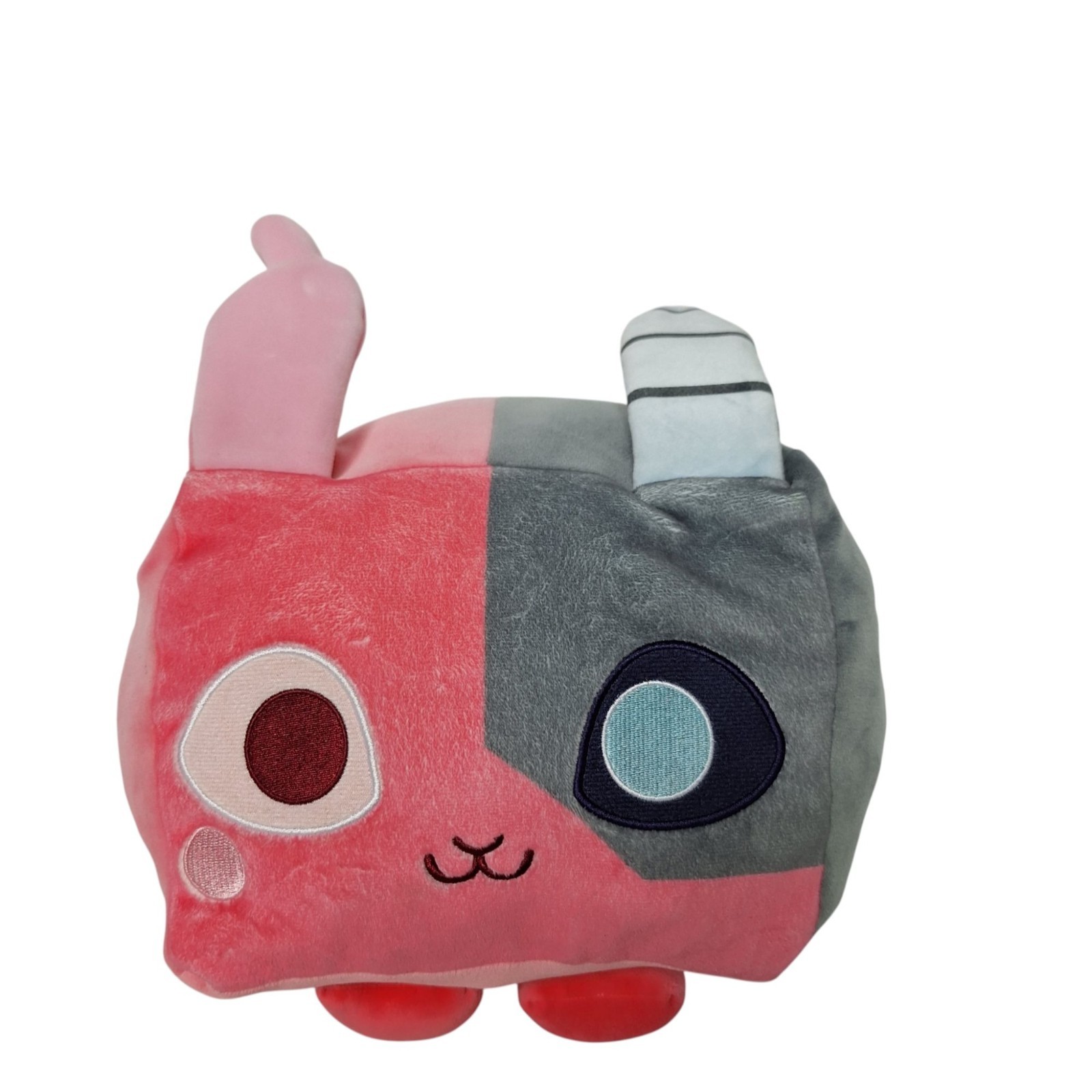 Roblox Pet Simulator X Cyborg Bunny PhatMojo Series 1 Pink Grey Tech Plush 10″