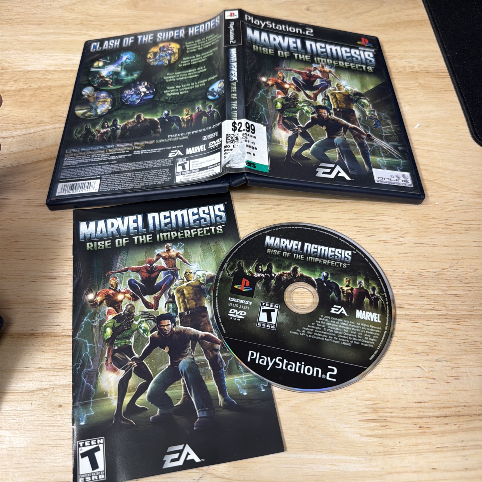Marvel Nemesis: Rise of the Imperfects (Sony PlayStation 2, 2005) Complete