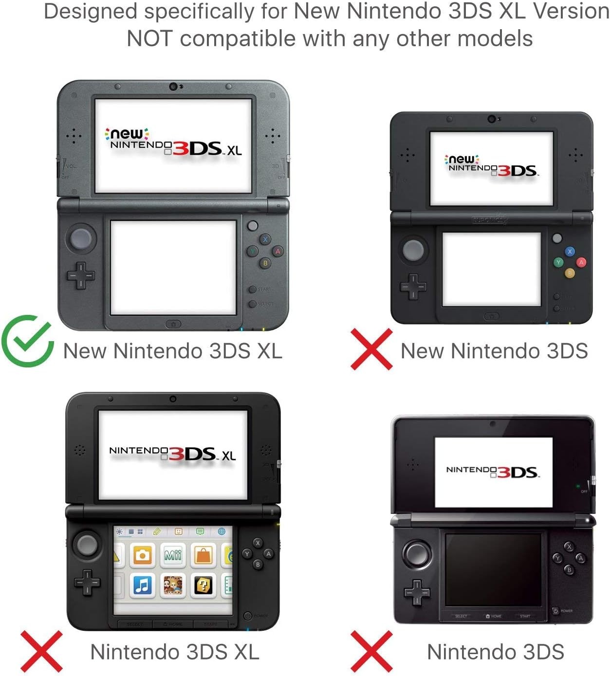 3DS XL Case – Ultra Clear Crystal Transparent Hard Shell Protective Case Cover..