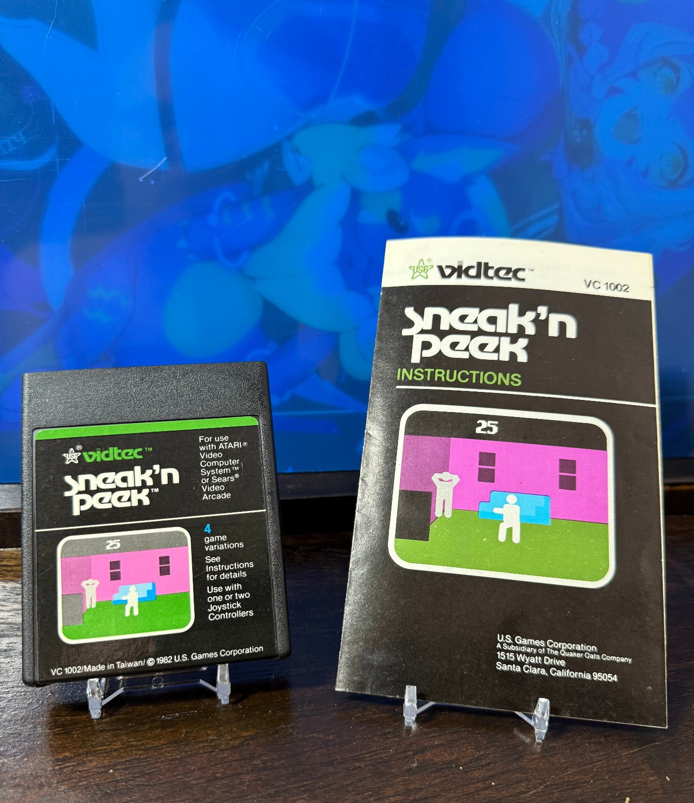 Atari 2600 – Sneak’n Peek 1982 – Vidtec U.S. Games – Game Cartridge & Manual