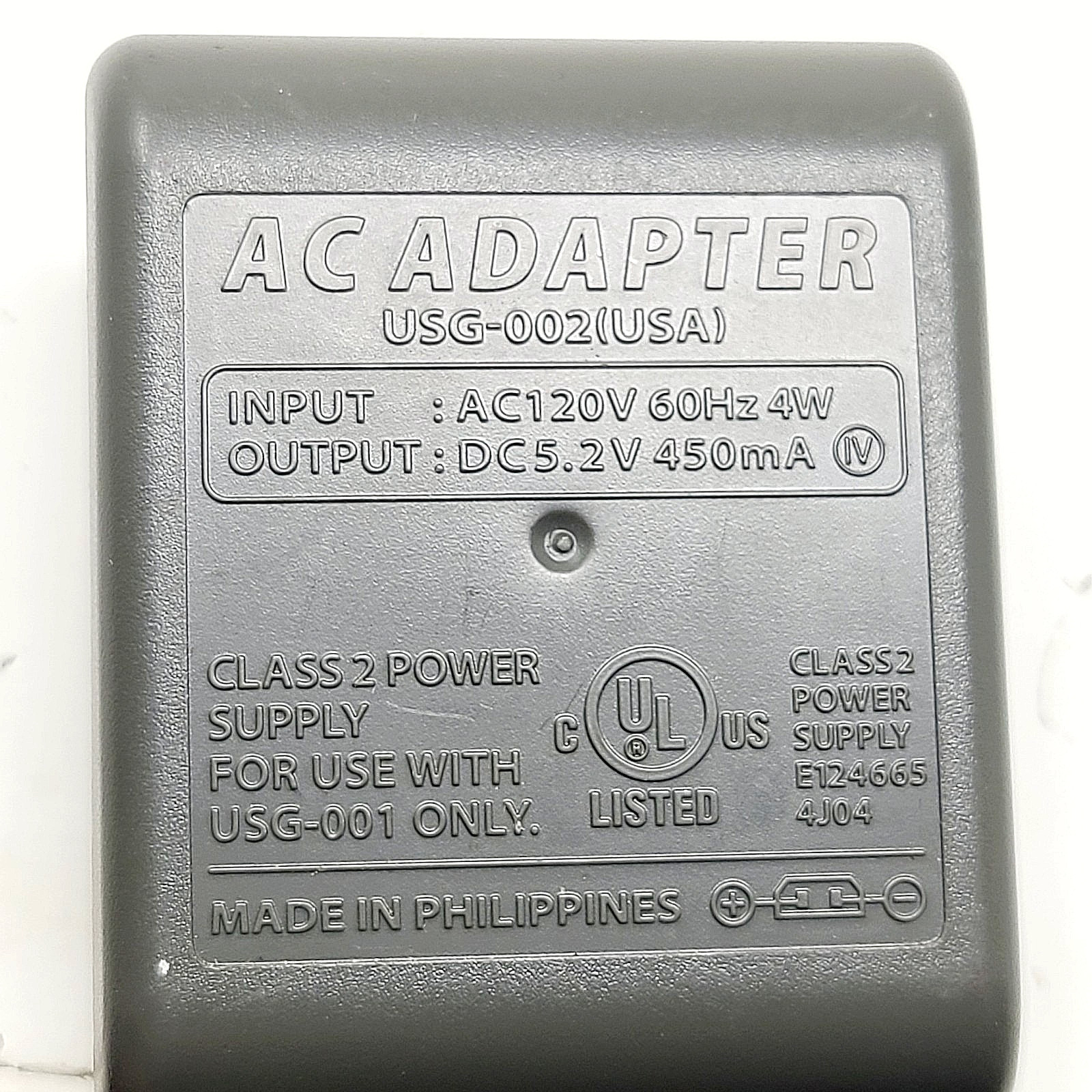 Official Nintendo USG-002 DS Lite Wall Charger AC Adapter, Tested Working