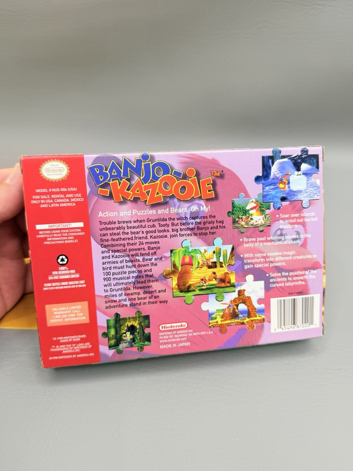 Banjo-Kazooie (Nintendo 64, 1998) N64 CIB Complete – Immaculate Condition