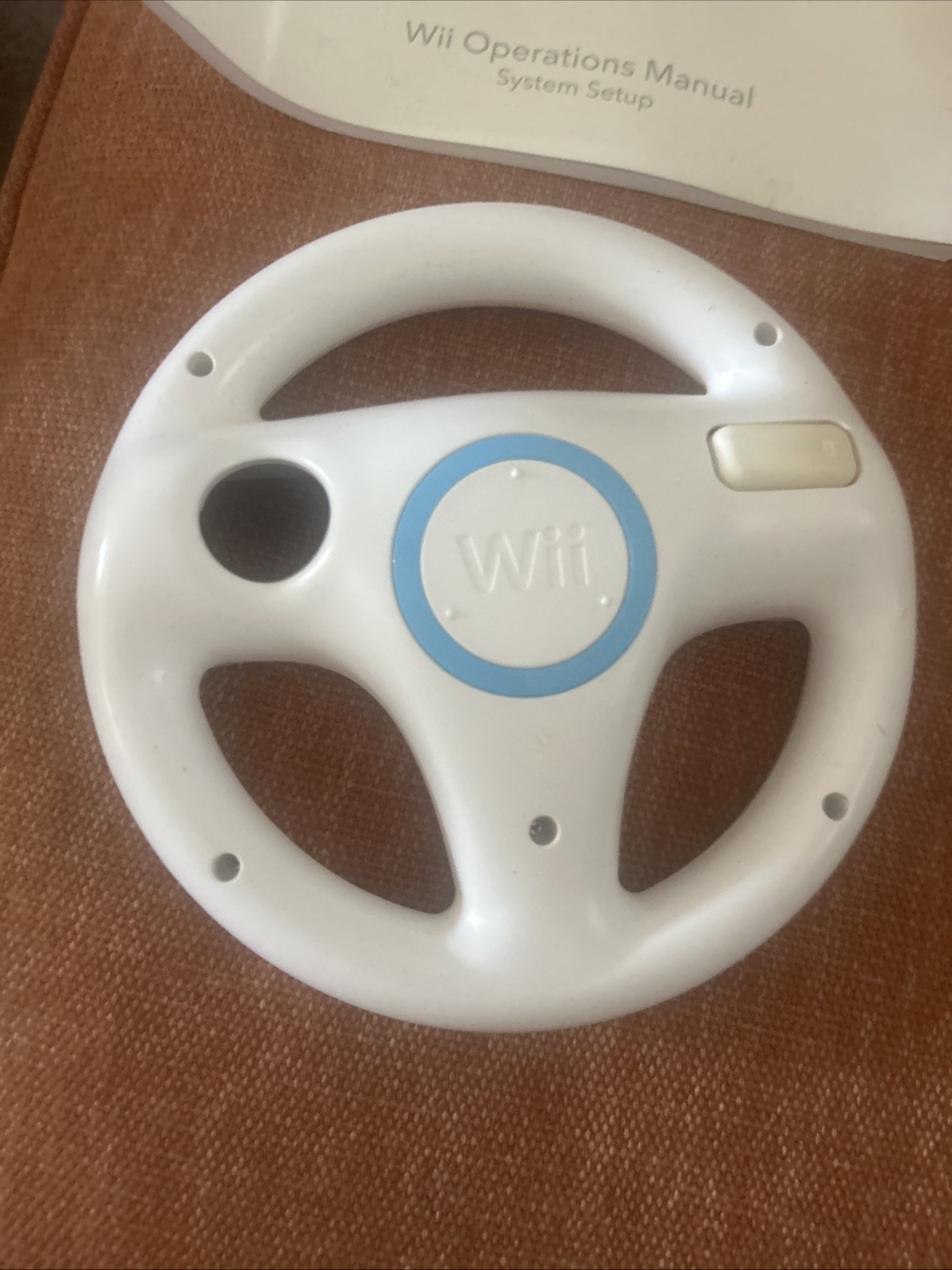 OEM GENUINE NINTENDO WHITE WII & + MARIO KART BOOK STEERING RACING WHEEL RVL-024