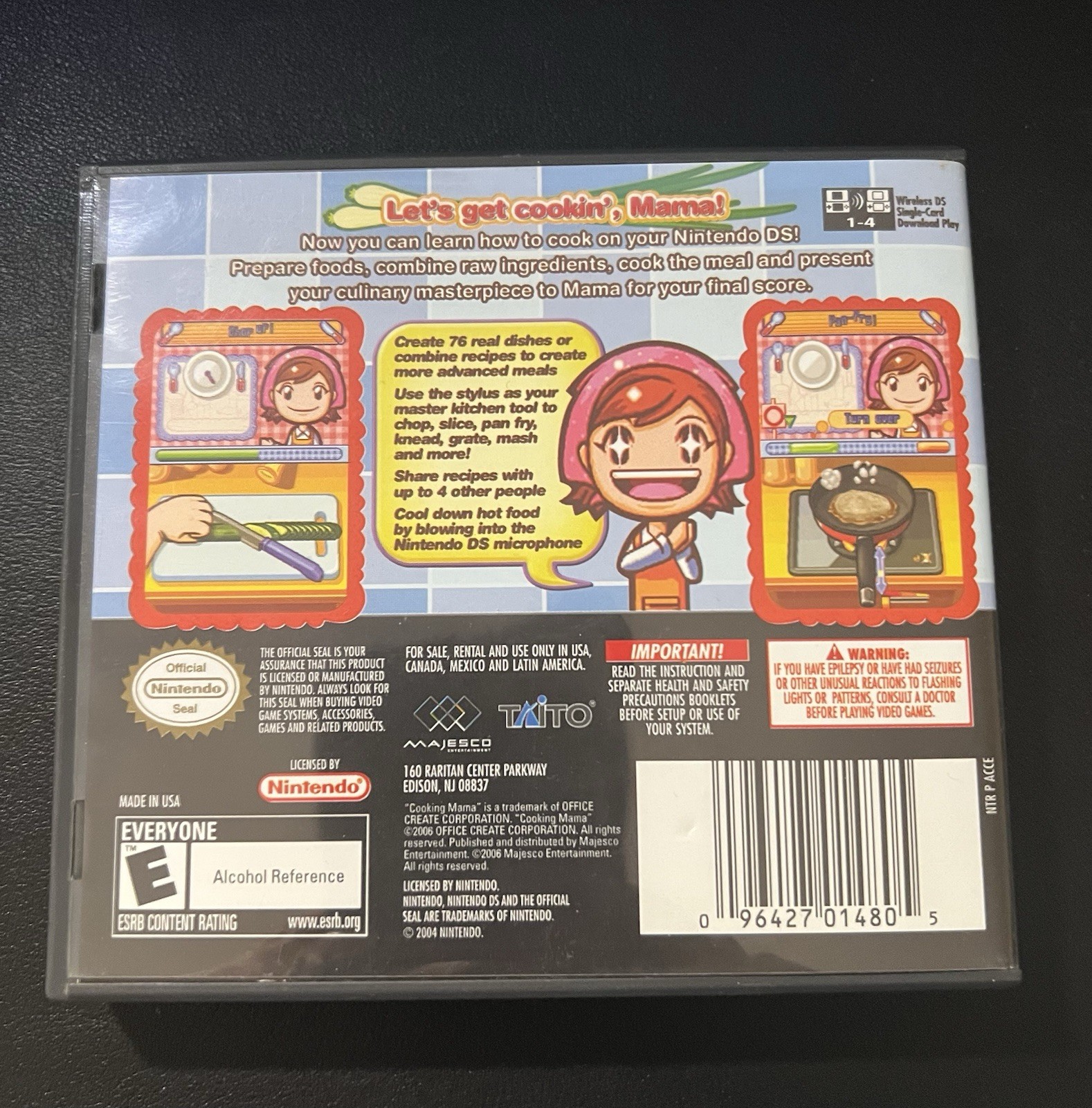 Nintendo DS Cooking Mama Case and Game (No Manual) Majesco 2006 Tested/Working