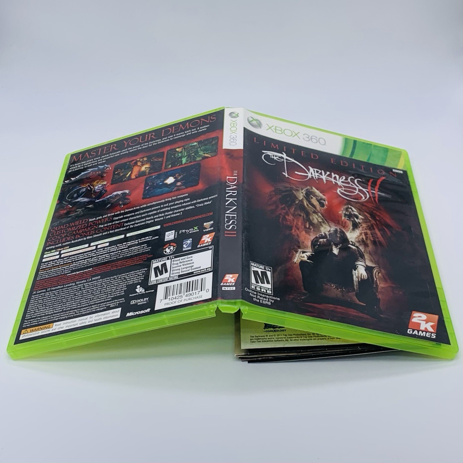 The Darkness II 2 Limited Ed Xbox 360, 2012 – CIB with Manual Poster & 2 Inserts