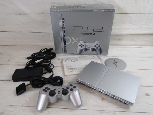 PS2 Slim Console Satin silver White SCPH-75000 SSS SONY Japan Console