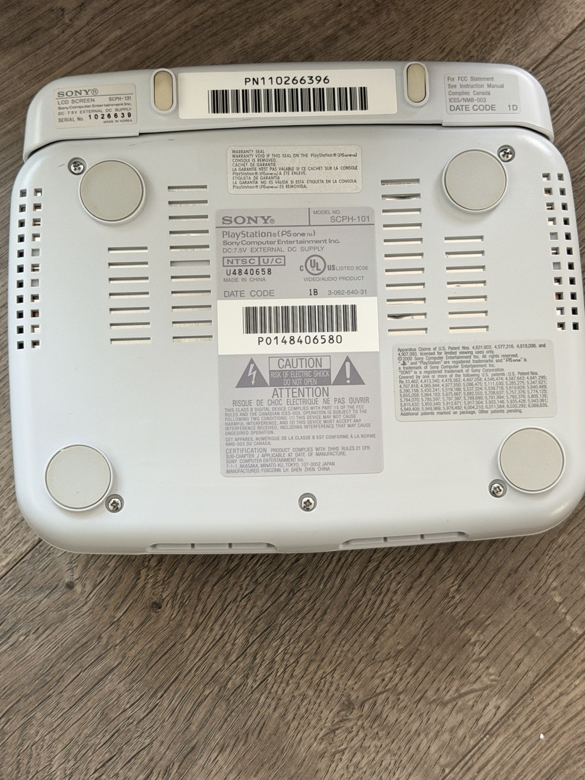 PSOne Console w/ LCD Screen + Box + Demo Discs TESTED & WORKS NWOB OPEN BOX