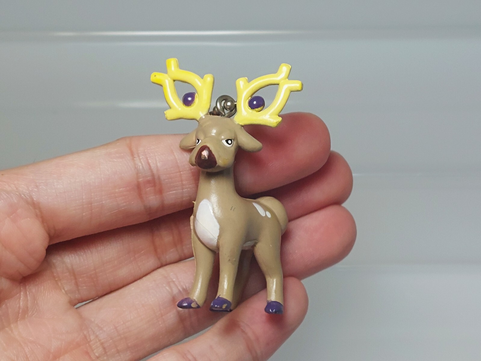Wyrdeer Stantler Pokemon Figure & Keychain Tomy T-ARTS Furuta 2.1-2.4in