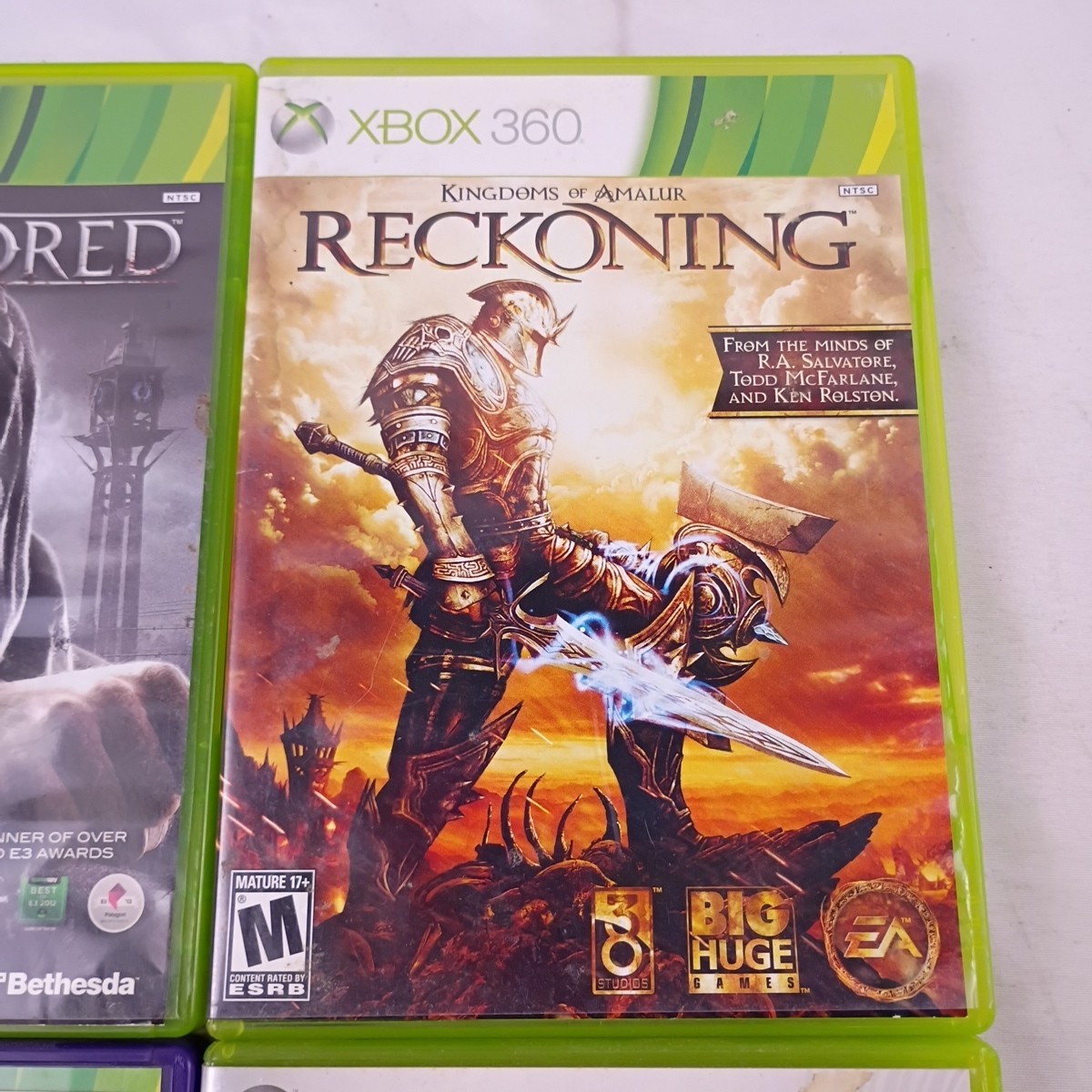 Microsoft Xbox 360 Video Game Bundle Dishonored, Reckoning, Fable, Two Worlds