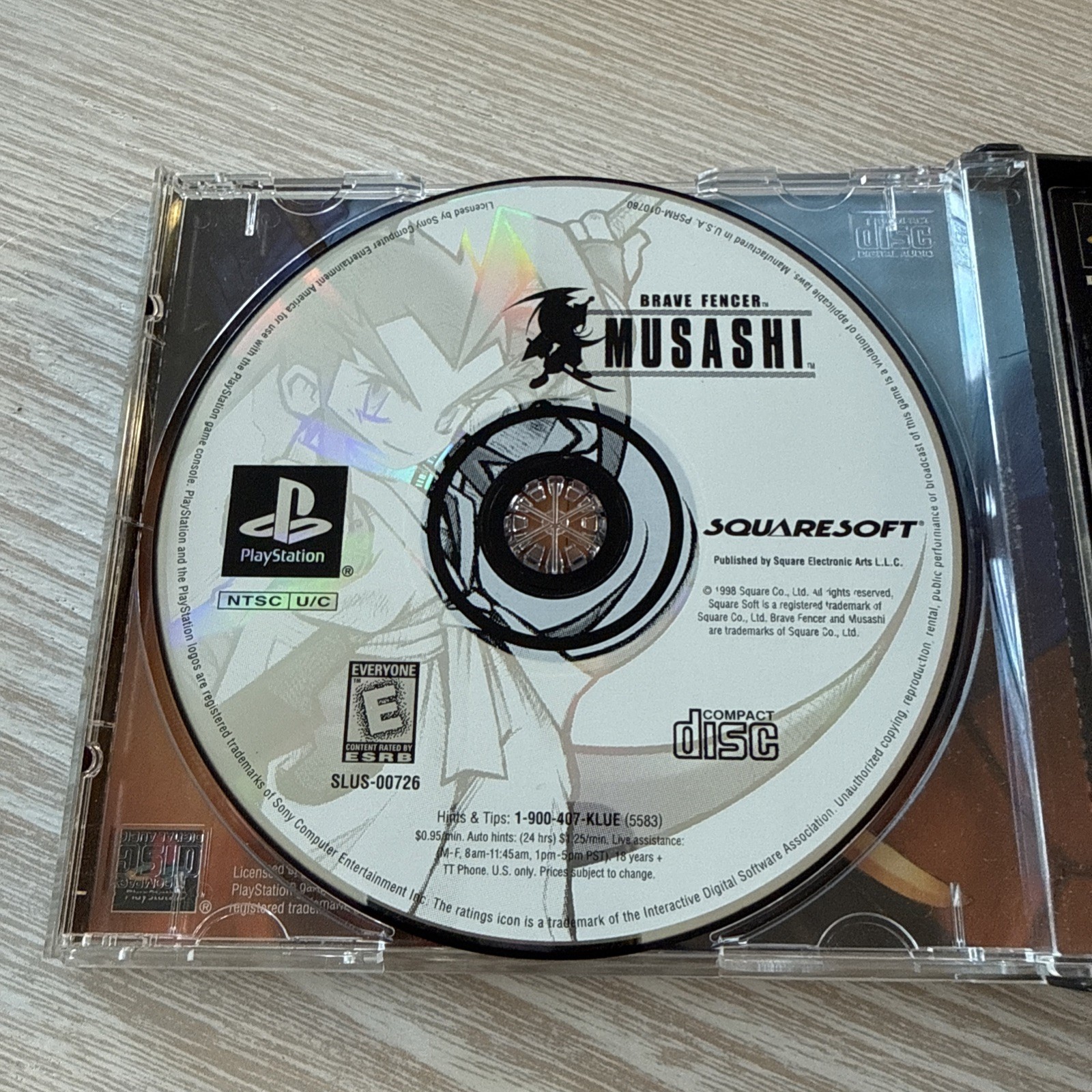 Brave Fencer Musashi PS1 Square Action RPG Adventure Video Game No Demo Disc