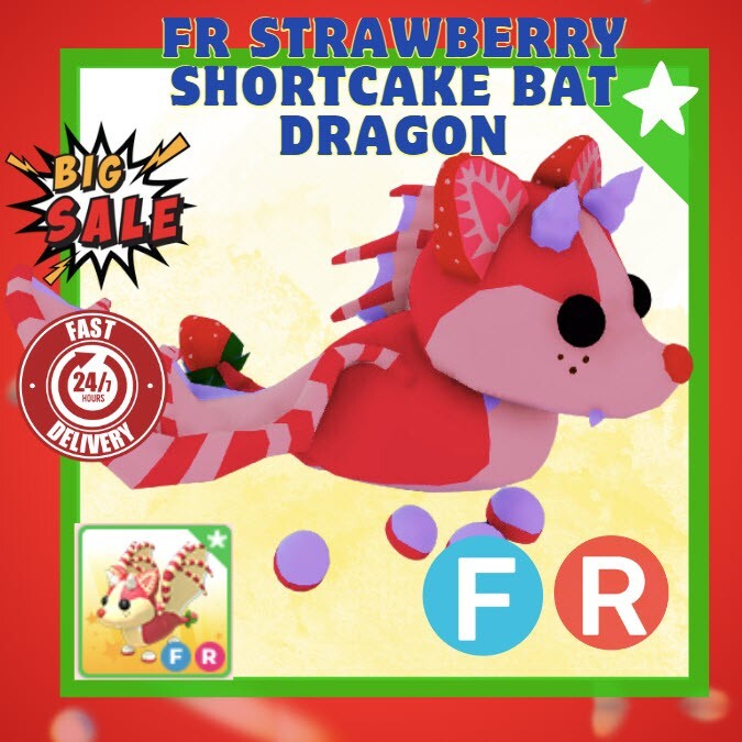 Strawberry Shortcake Bat Dragon (FR) Fly Ride Adopt From Me Best Price & Cheap