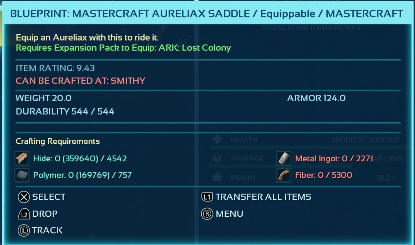 AURELIAX Blueprint Mastercraft 124% ARK ASCENDED PVE OFFICIAL PC/XBOX/PS5