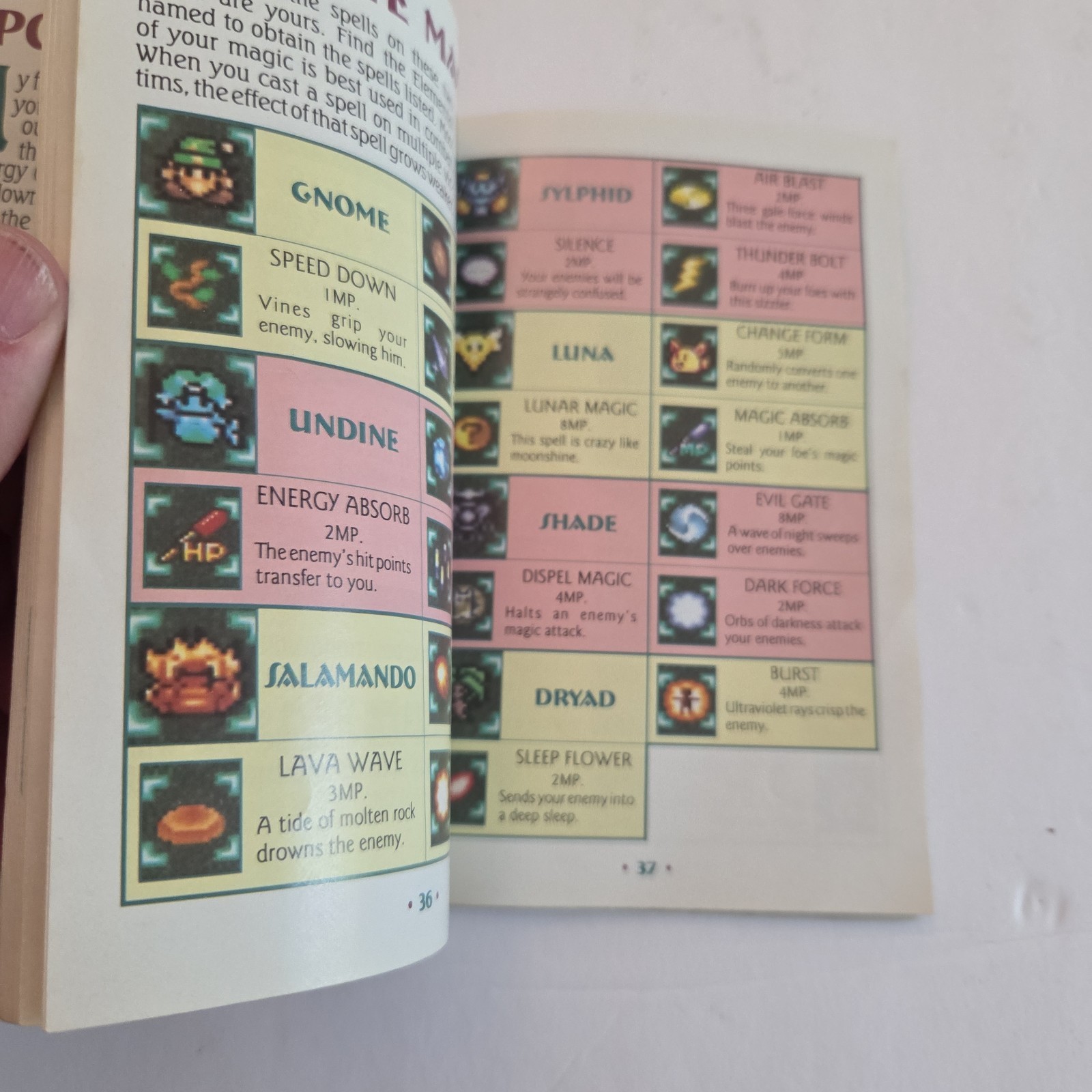 Secret of Mana SNES Super Nintendo, Instruction Manual Book Only