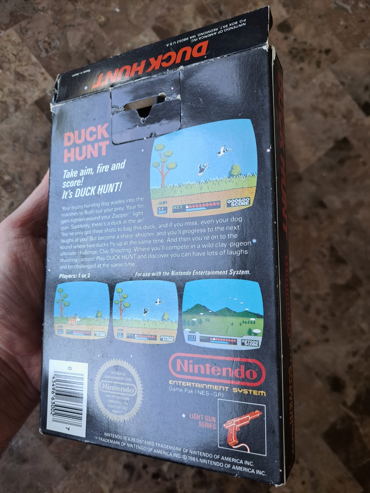 Duck Hunt NES Nintendo CIB Very Nice 4th Print Hangtab Authentic Free Fast Ship