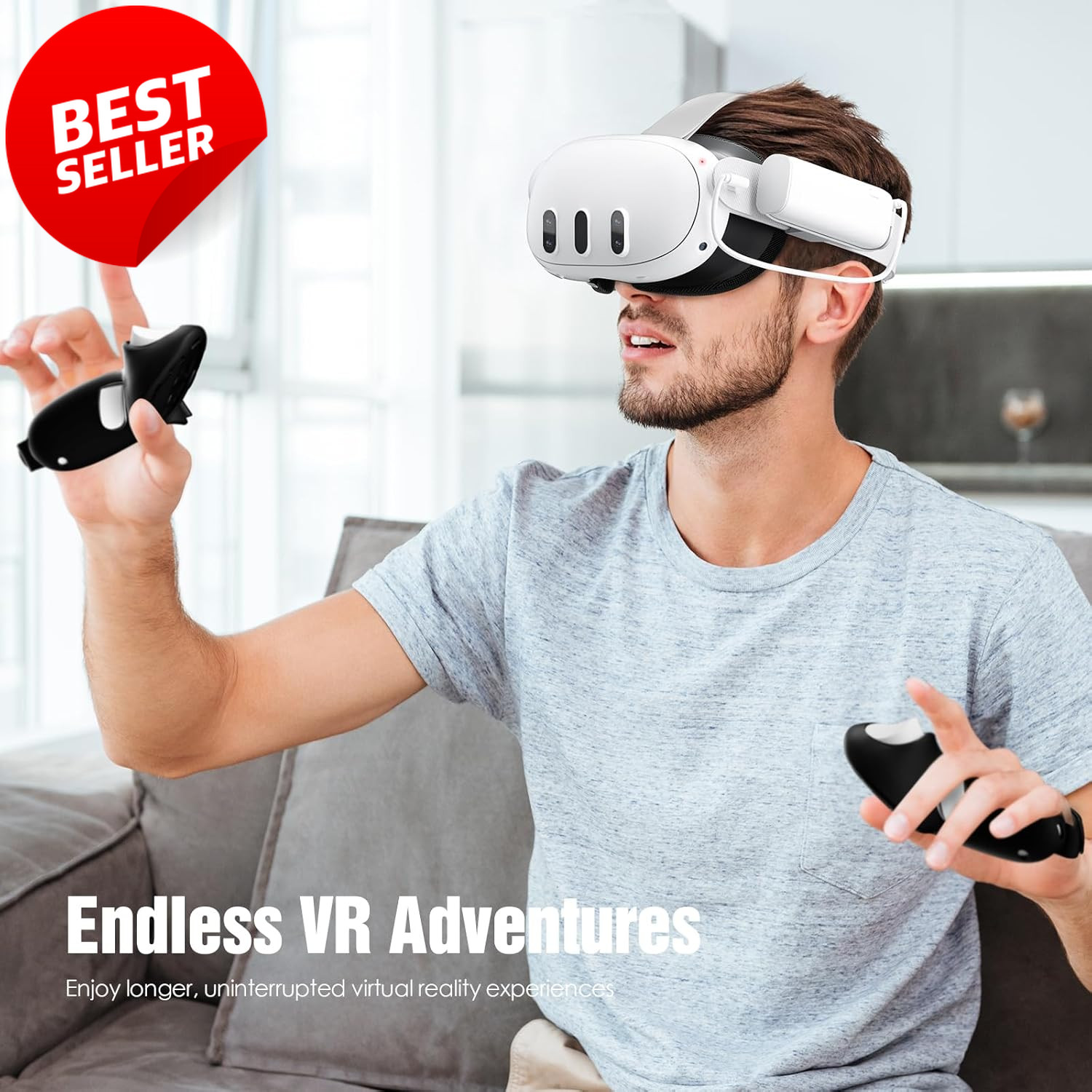 Battery Pack Meta Quest 3 3S Oculus Quest 2 5000mAh Fast Charging Portable US