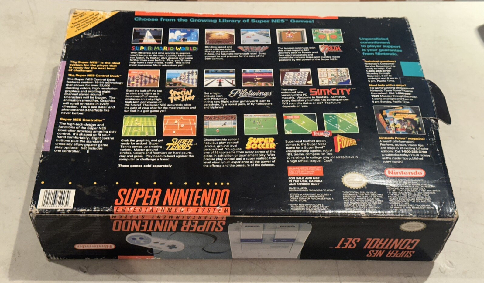 Super NES Nintendo Console Control Set COMPLETE IN BOX 2 Controllers