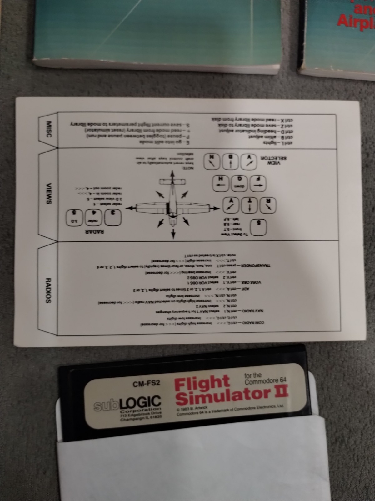 ✈️ CIB! Flight Simulator II Commodore 64 subLOGIC Tested Working – C64
