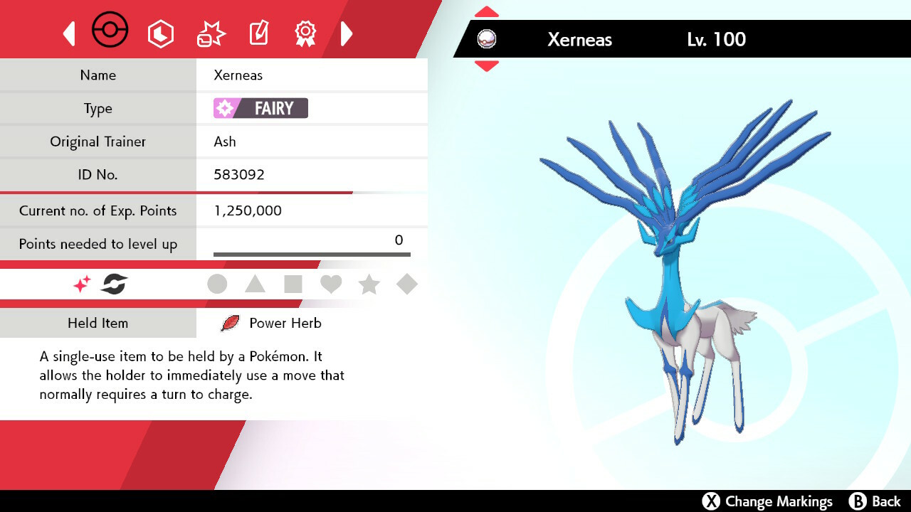 Pokemon Sword & Shield Xerneas Legend 6IV Best EVs & Nature 🌟Shiny🌟, Non Shiny