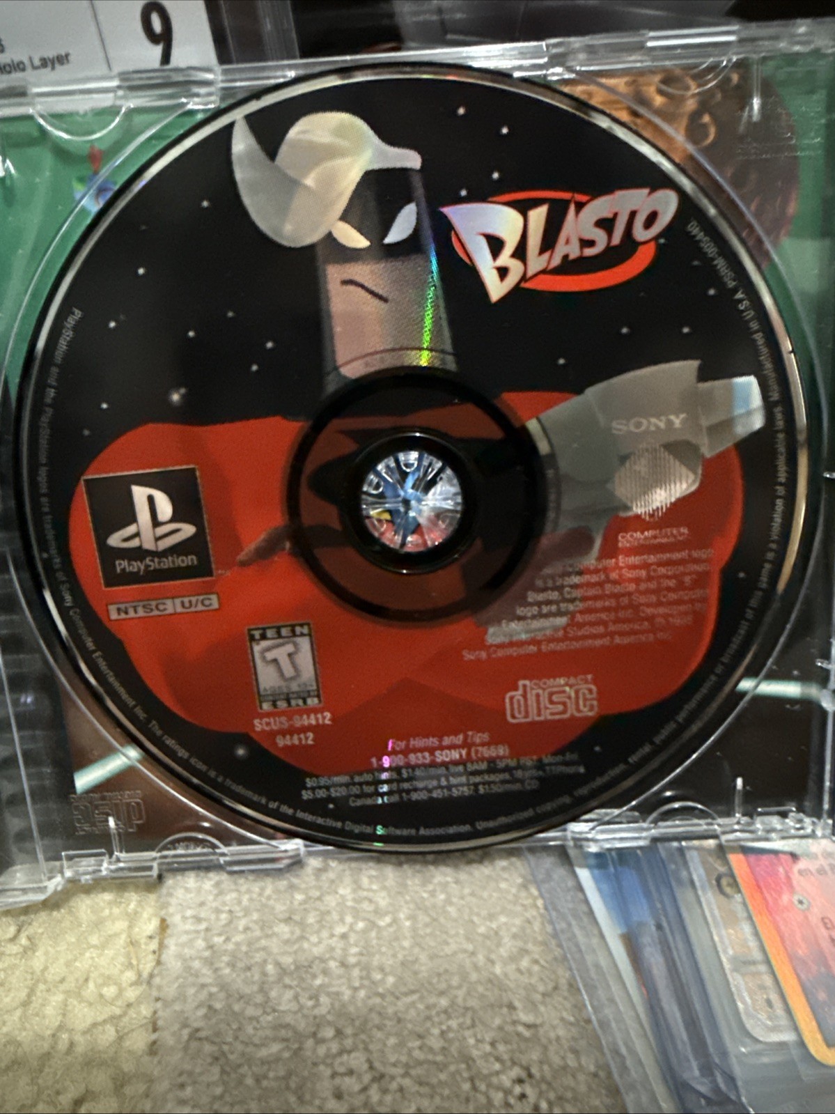 1998 SCEA Blasto PlayStation Video Game Sony COMPLETE Foil Cover Untested