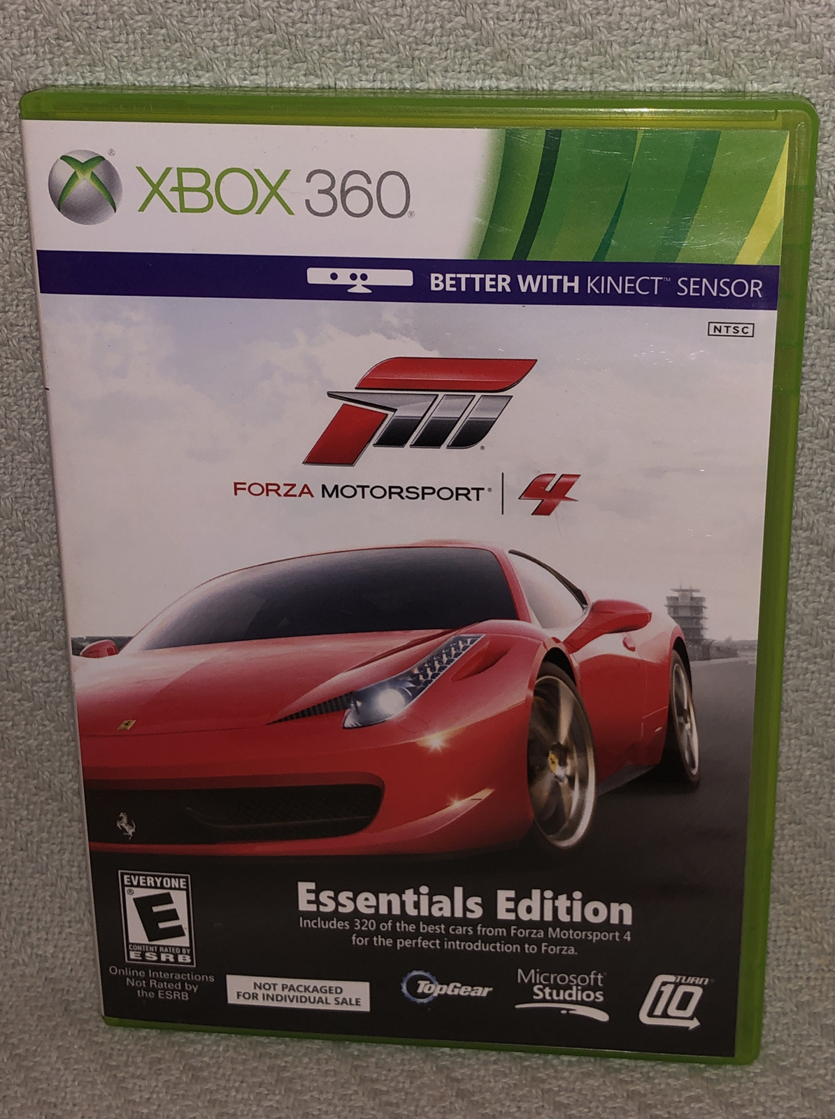 Xbox 360 Forza Motorsport 4 Better With Kinect Sensor Video Game Disc in Case