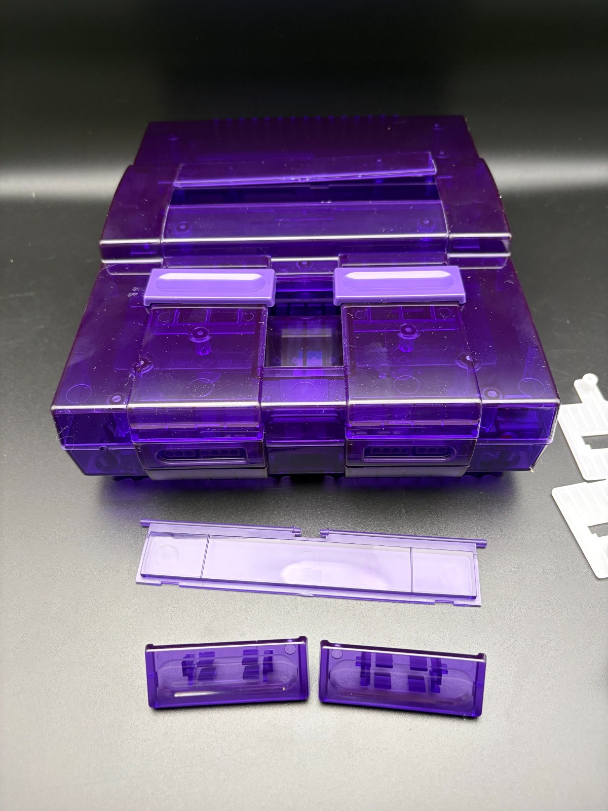 BITFUNX SNES Replacement Shell Clear, Clear Black, Clear Purple – USA Seller