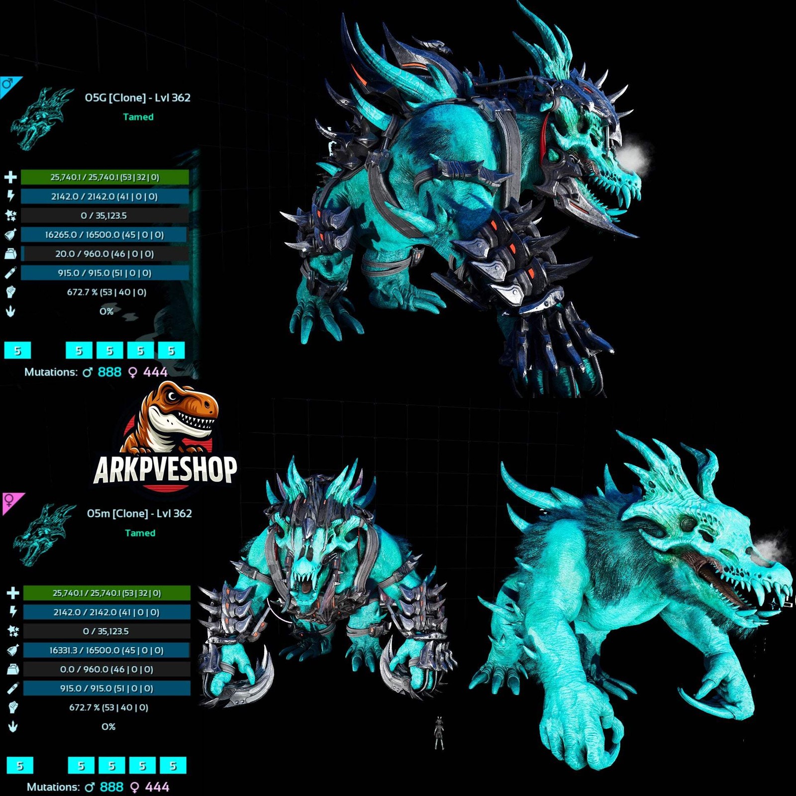 Ossidon 362 Lvl Max Clone ASA PVE 🦖ARK Survival Ascended