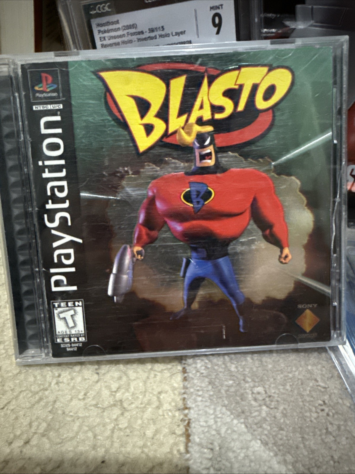 1998 SCEA Blasto PlayStation Video Game Sony COMPLETE Foil Cover Untested