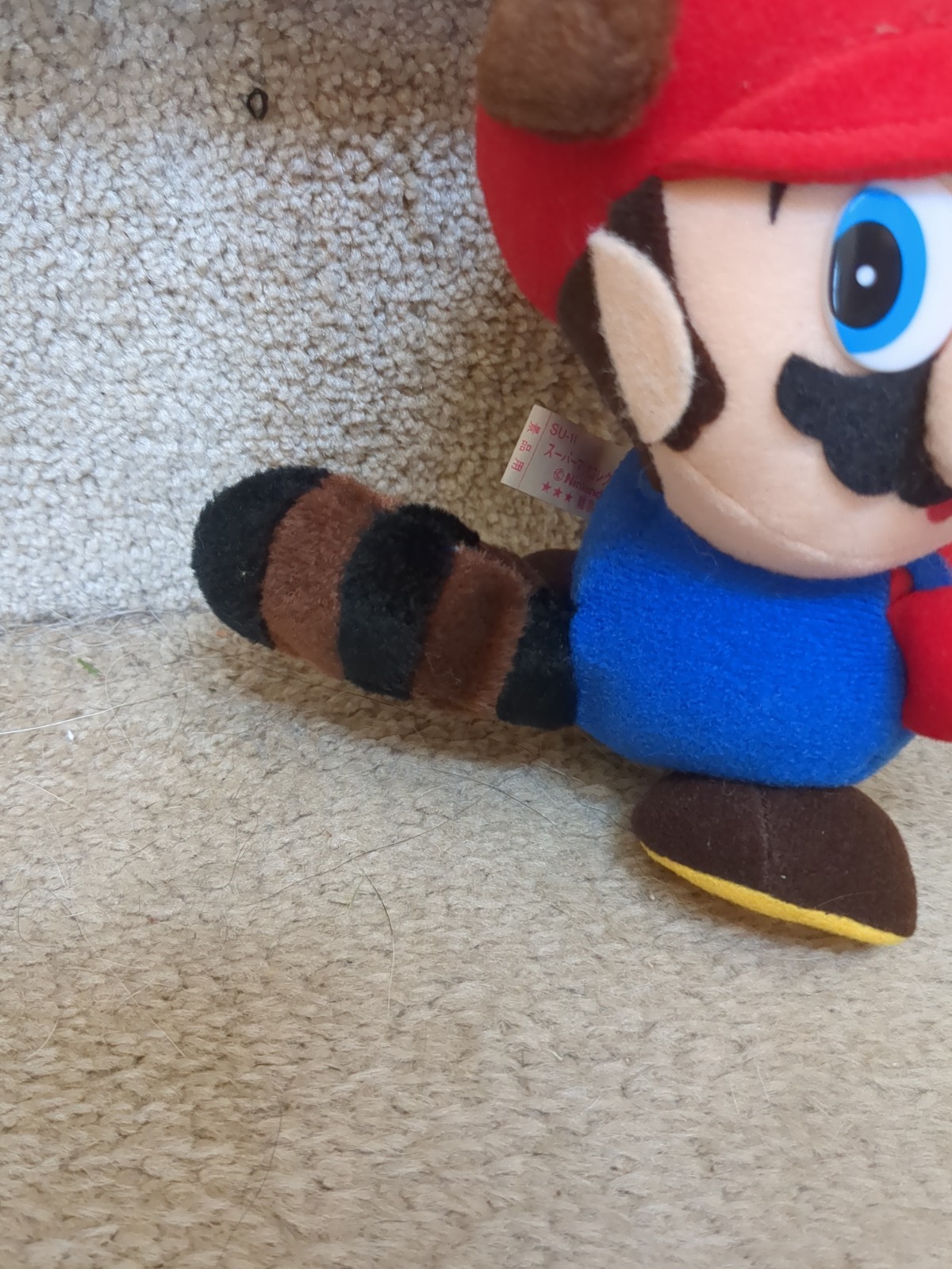 Super Mario Bros All Star Raccoon Mario Plush 1993 NINTENDO RARE Banpresto Japan