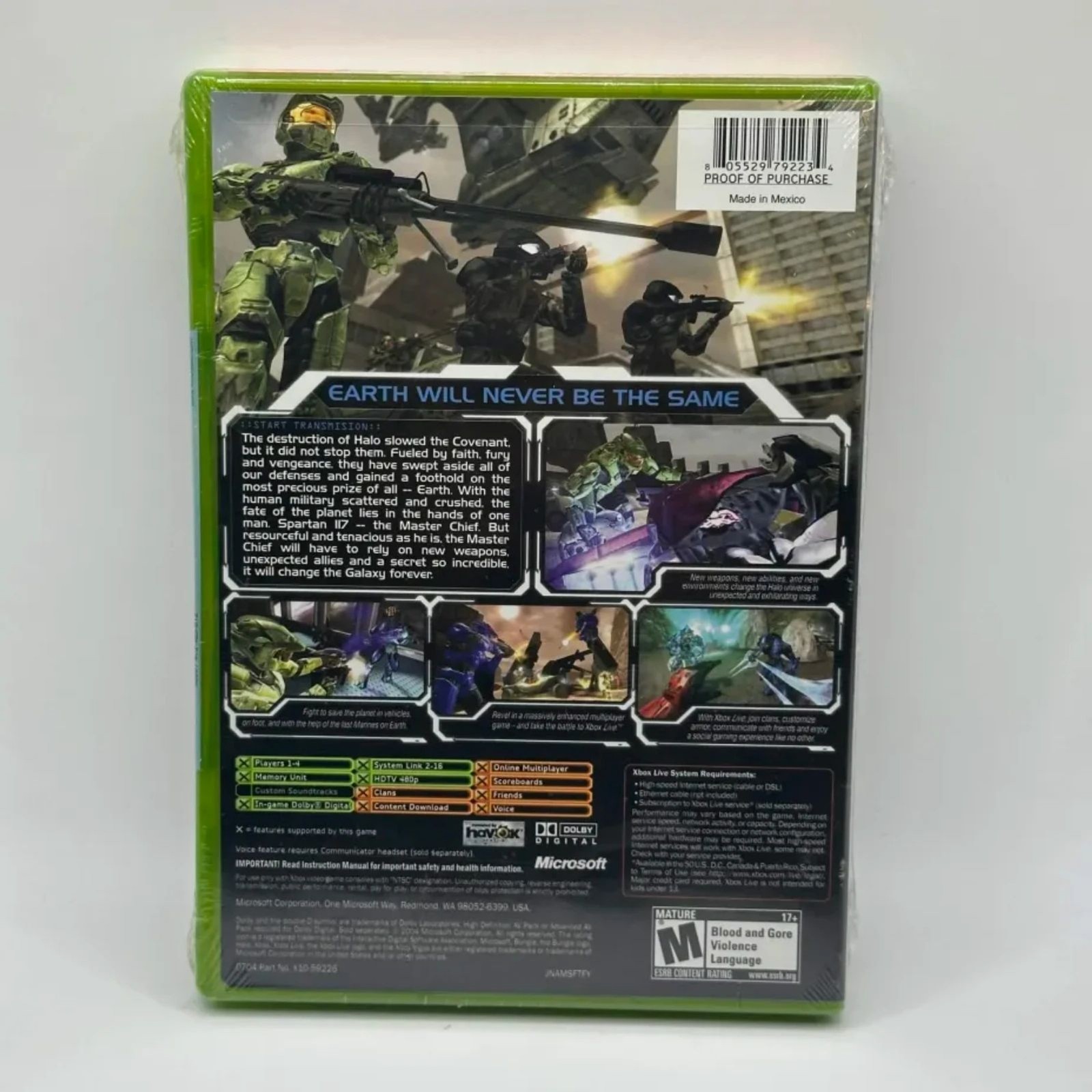 Halo 2 Original Xbox DNSB Variant First Print New factory Sealed