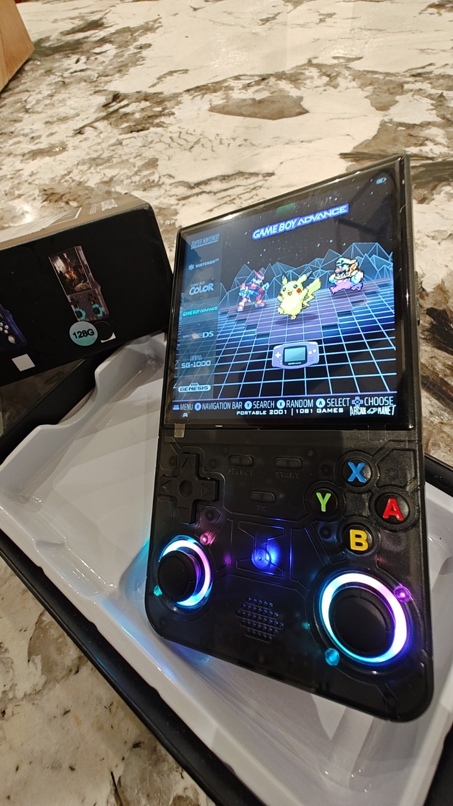R36 Ultra Handheld Game Console 128GB Black USB-C Wi-Fi 480p Region Free