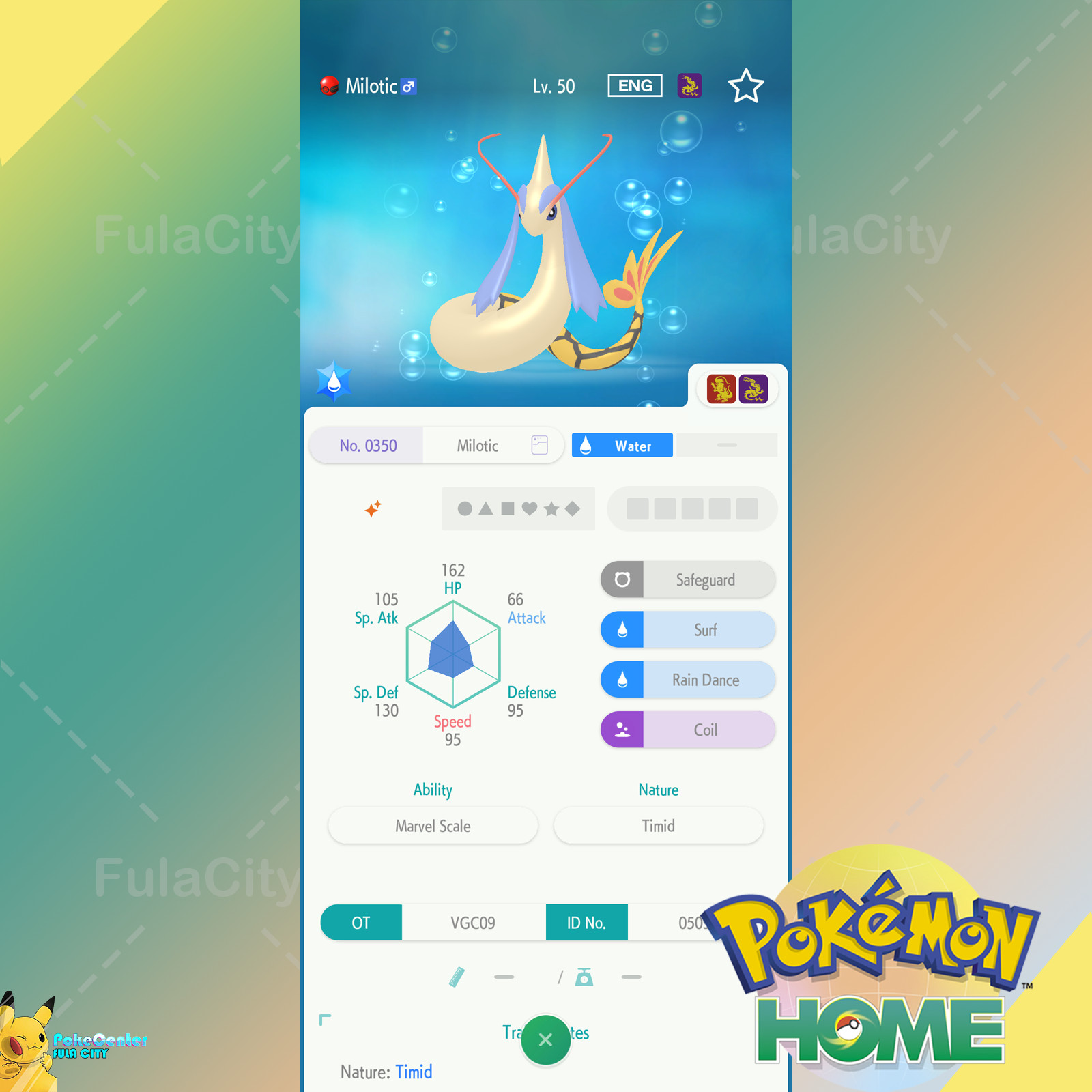 ✨ Shiny Milotic 🟢Event Pokemon Championships 2009 🟡 Pokemon HOME Trade🟢