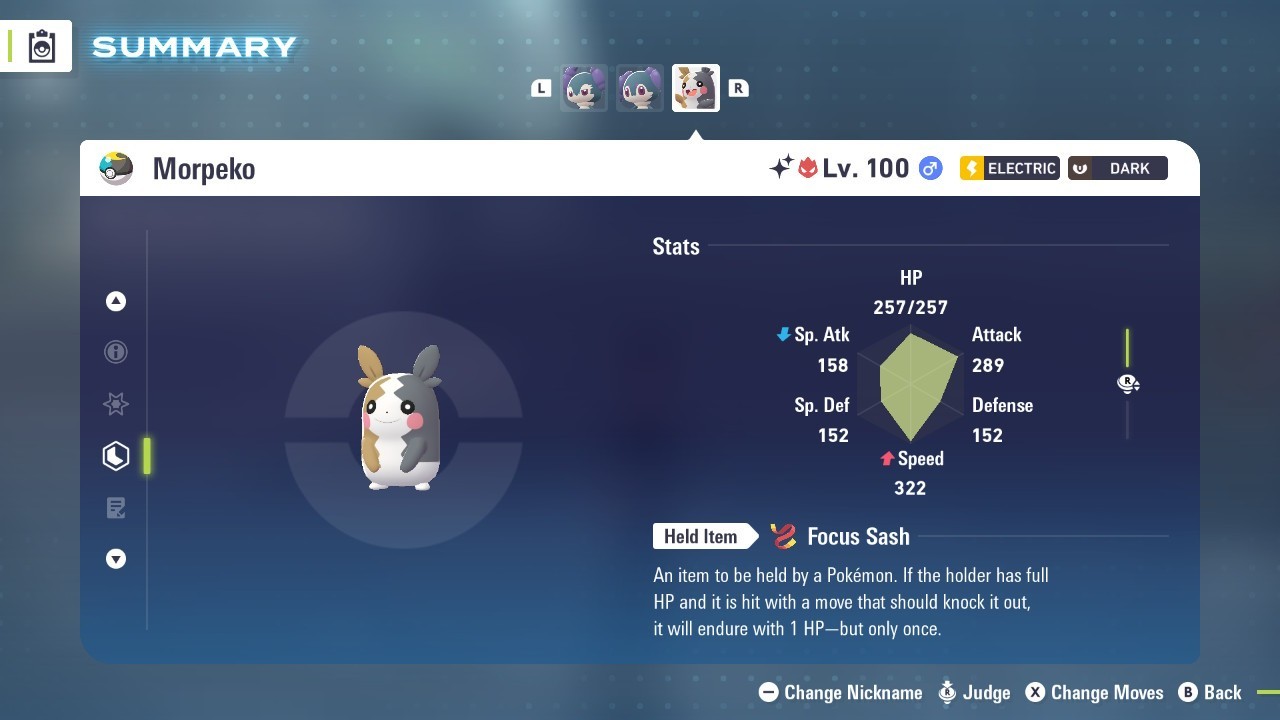 Morpeko Alpha Shiny 6IVs Battle Ready – Legends ZA