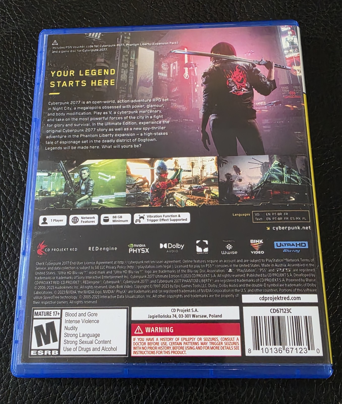 Replacement Case (NO GAME) Cyberpunk 2077 Ultimate Edition PlayStation PS5