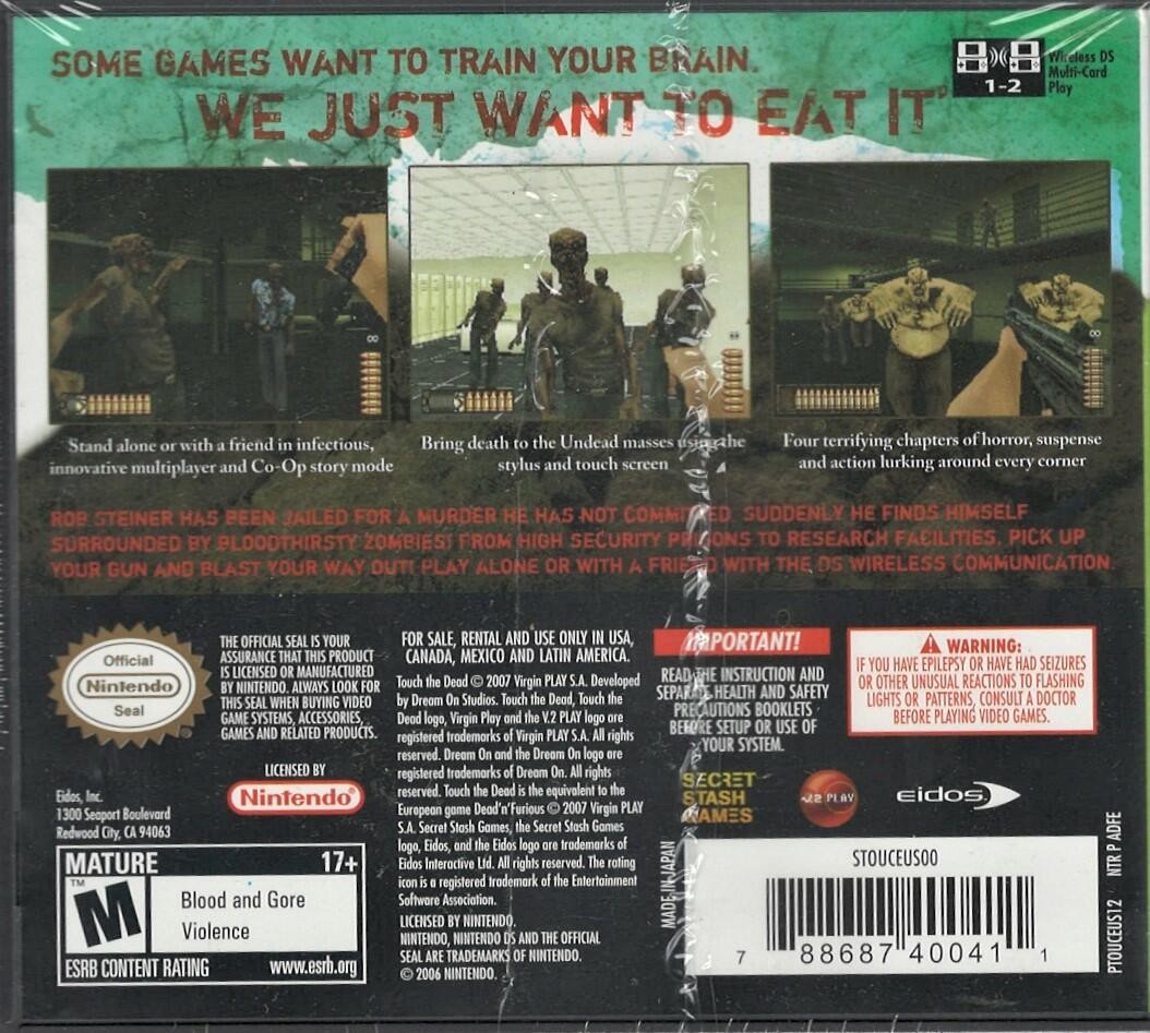 Touch The Dead NDS (Brand New Factory Sealed US Version) Nintendo DS