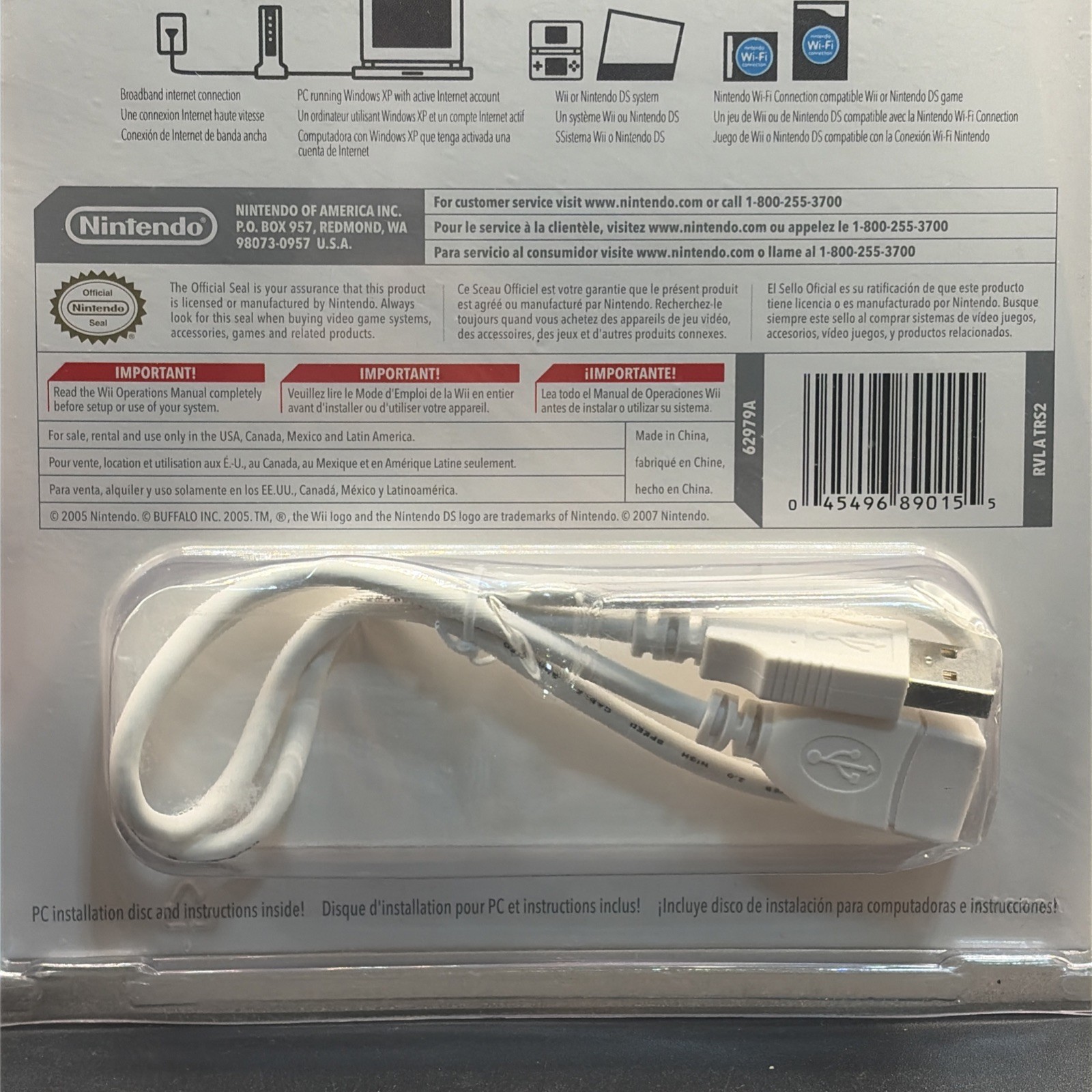 BRAND NEW -Nintendo Wi-Fi USB Connector Wireless Network Adapter Wii Nintendo DS