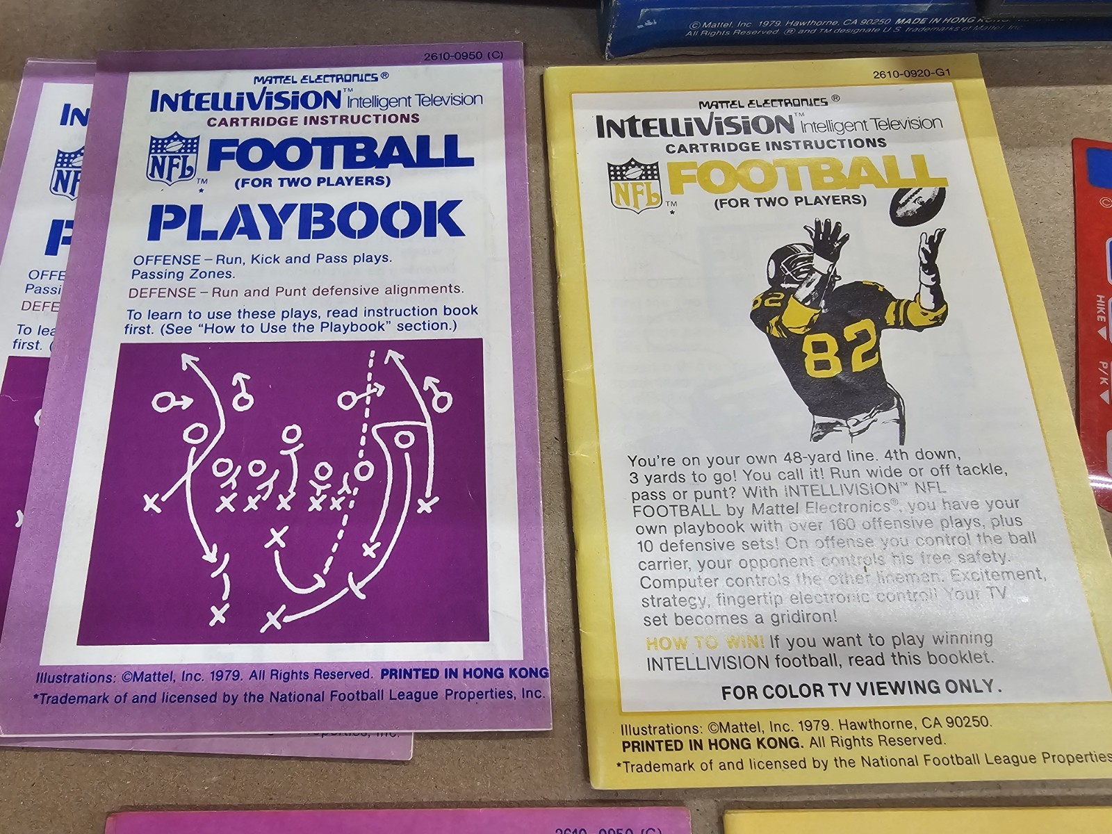 NFL Football Italian Variant Intellivision Video Game. Manual Printed In Italy