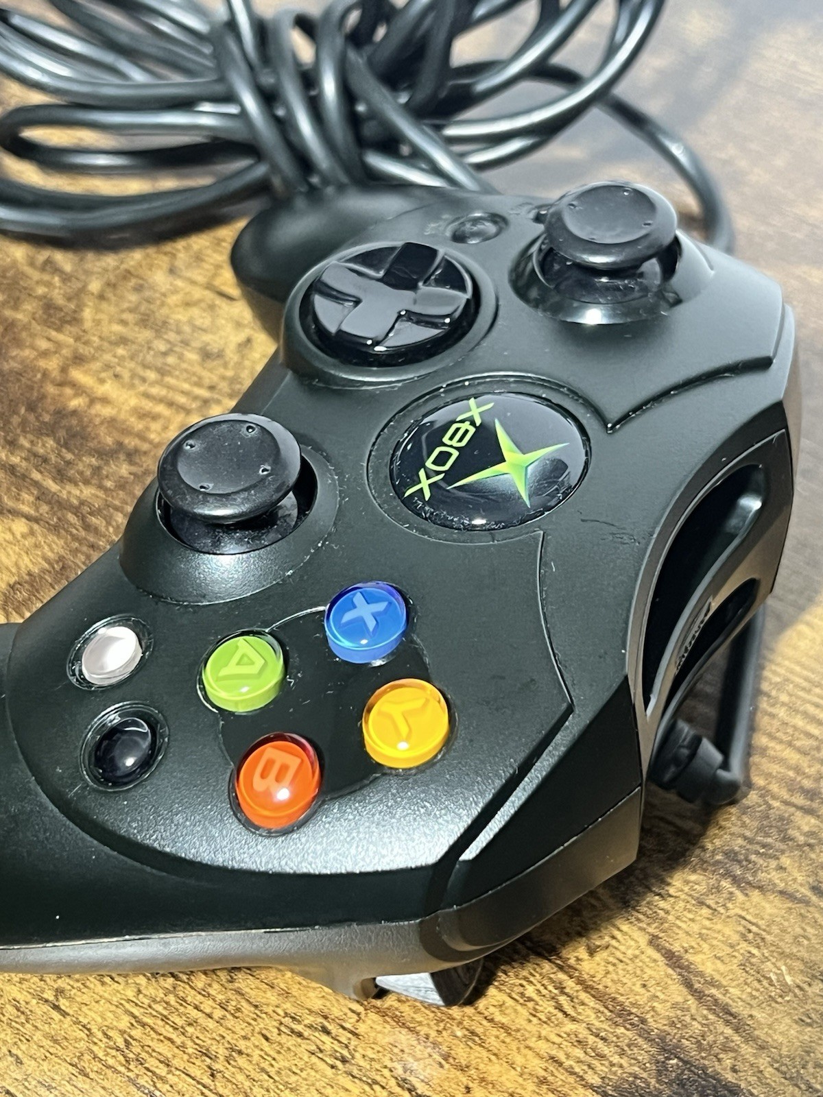 Original Microsoft Xbox Controller S Type Black X08-69873 OEM Wired Tested NICE