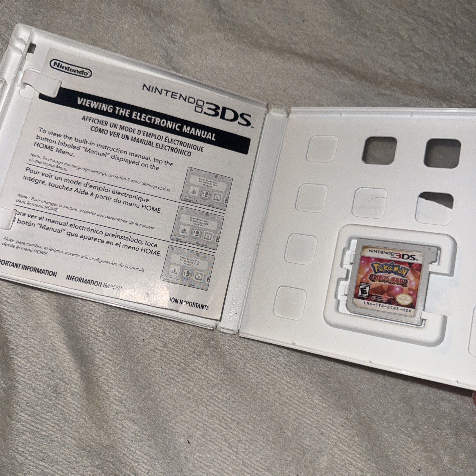 Nintendo 3DS Pokémon OMEGA Ruby Game Cartridge